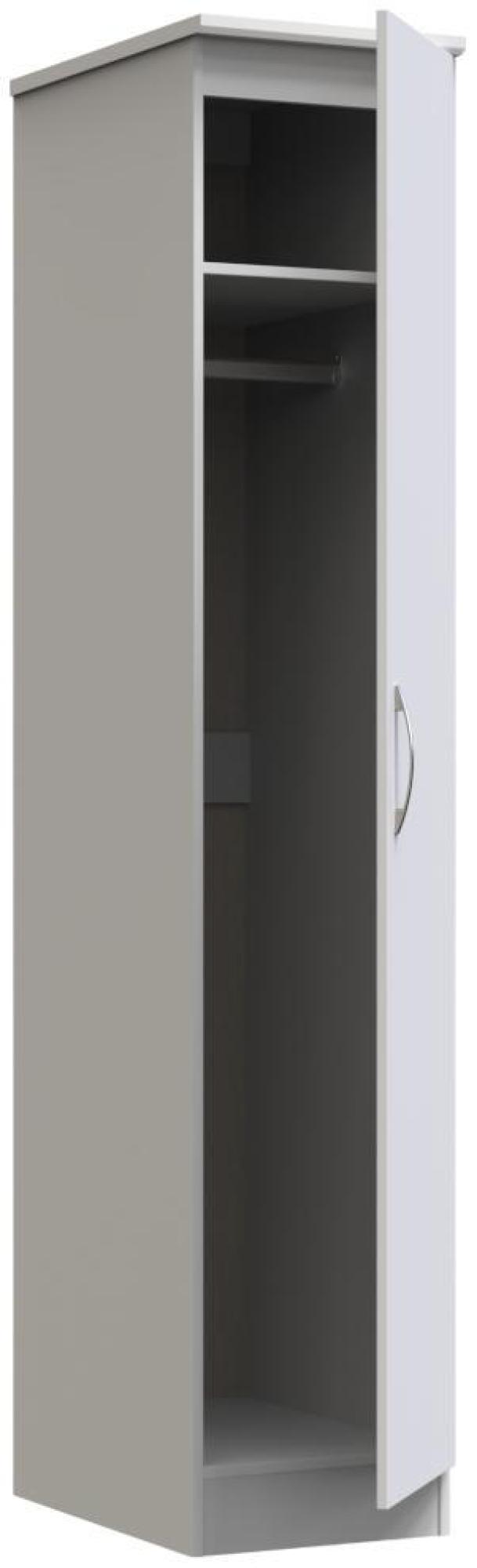 Product photograph of Eve Grey 1 Door Single Tall Wardrobe from Choice Furniture Superstore.