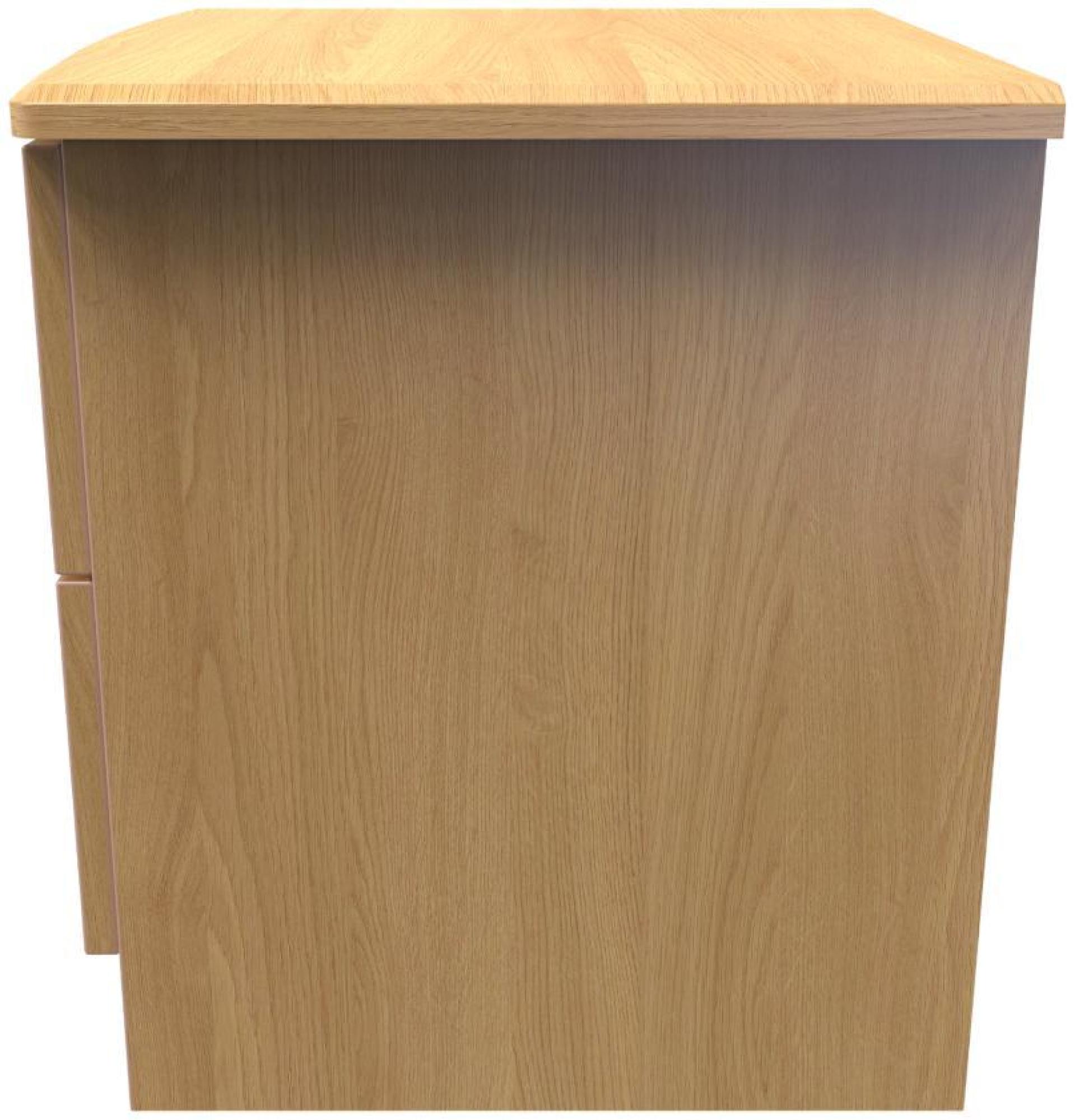 Product photograph of Eve Oak Effect 2 Drawer Bedside Cabinet from Choice Furniture Superstore.