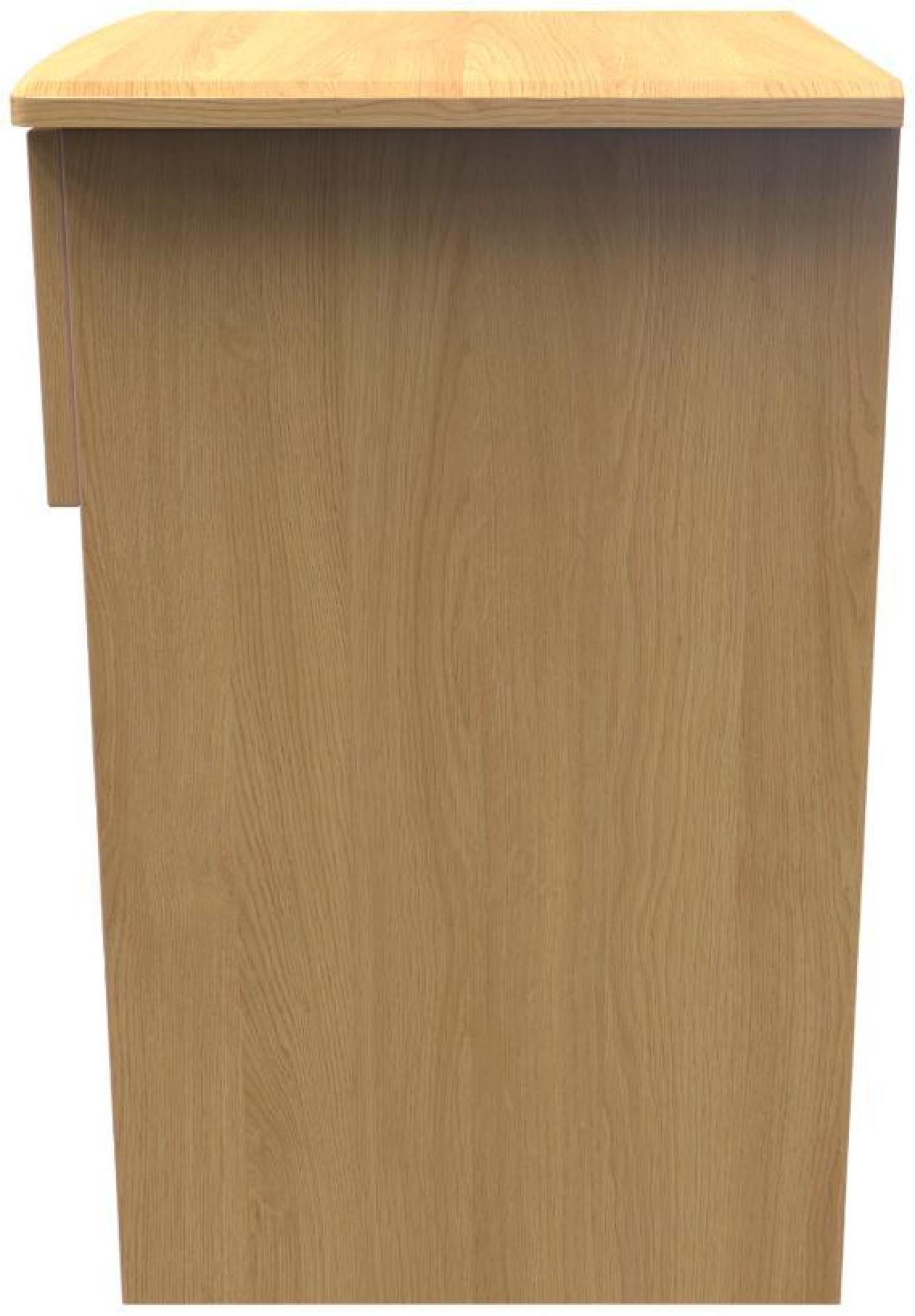 Product photograph of Eve Oak Effect 1 Drawer Bedside Cabinet from Choice Furniture Superstore.