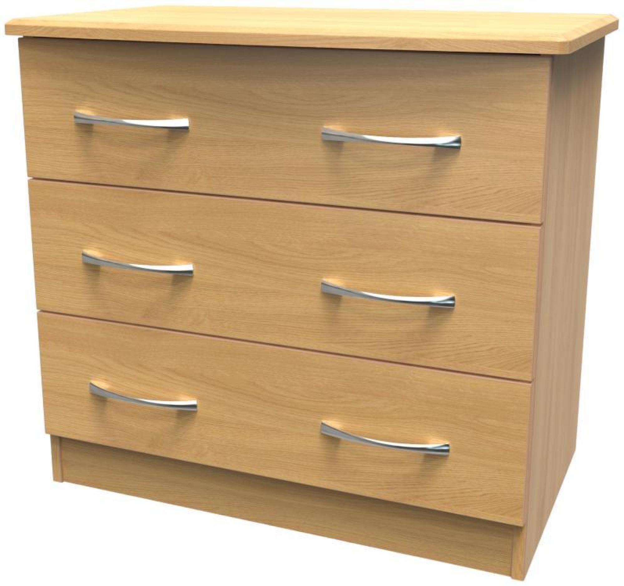 Product photograph of Eve Oak Effect 3 Drawer Small Chest from Choice Furniture Superstore.