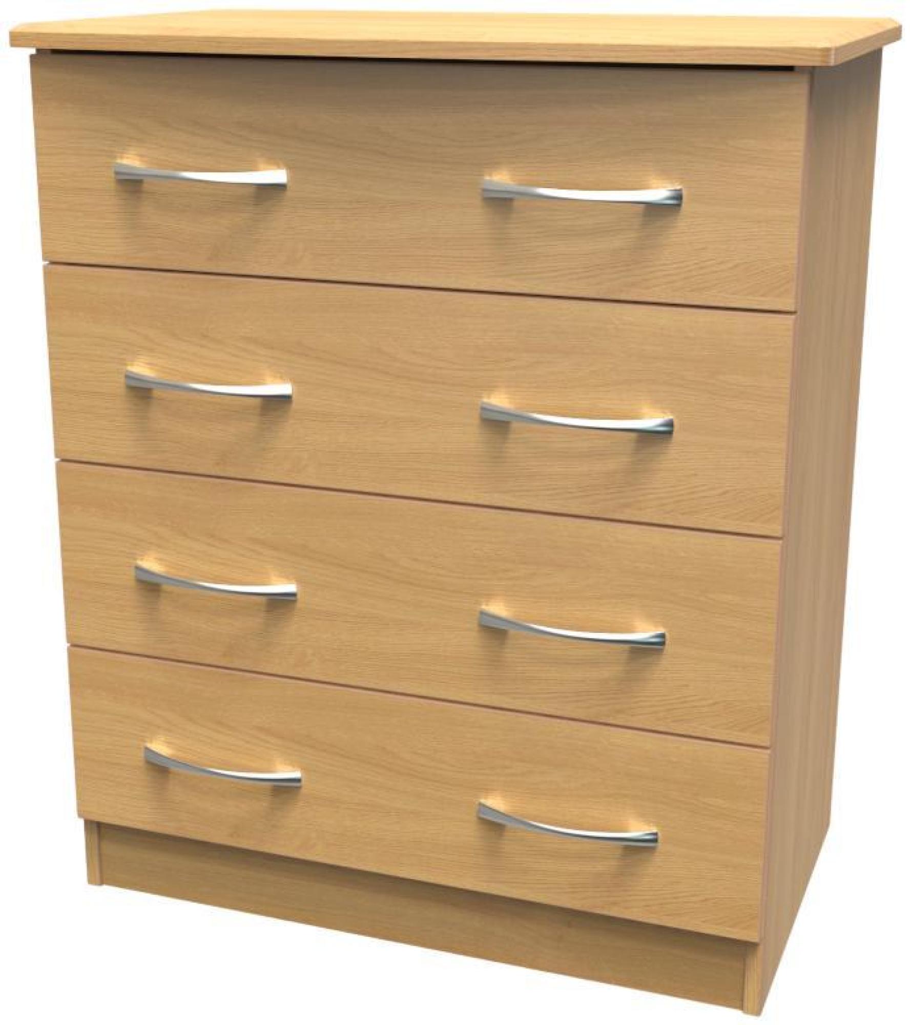 Product photograph of Eve Oak Effect 4 Drawer Chest from Choice Furniture Superstore.