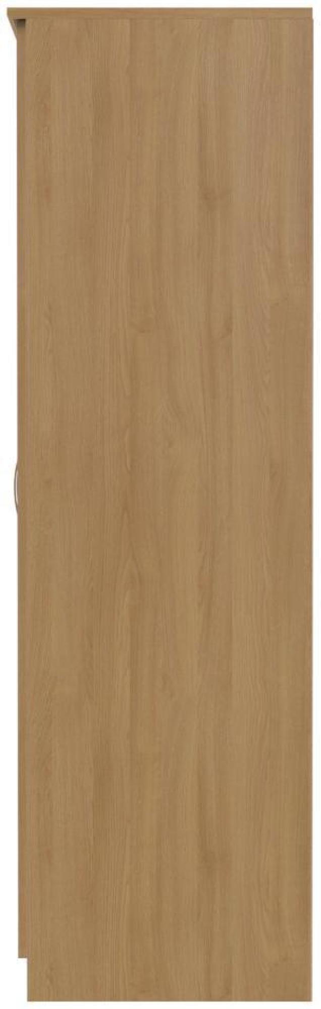 Product photograph of Eve Oak Effect 2 Door Plain Tall Wardrobe from Choice Furniture Superstore.