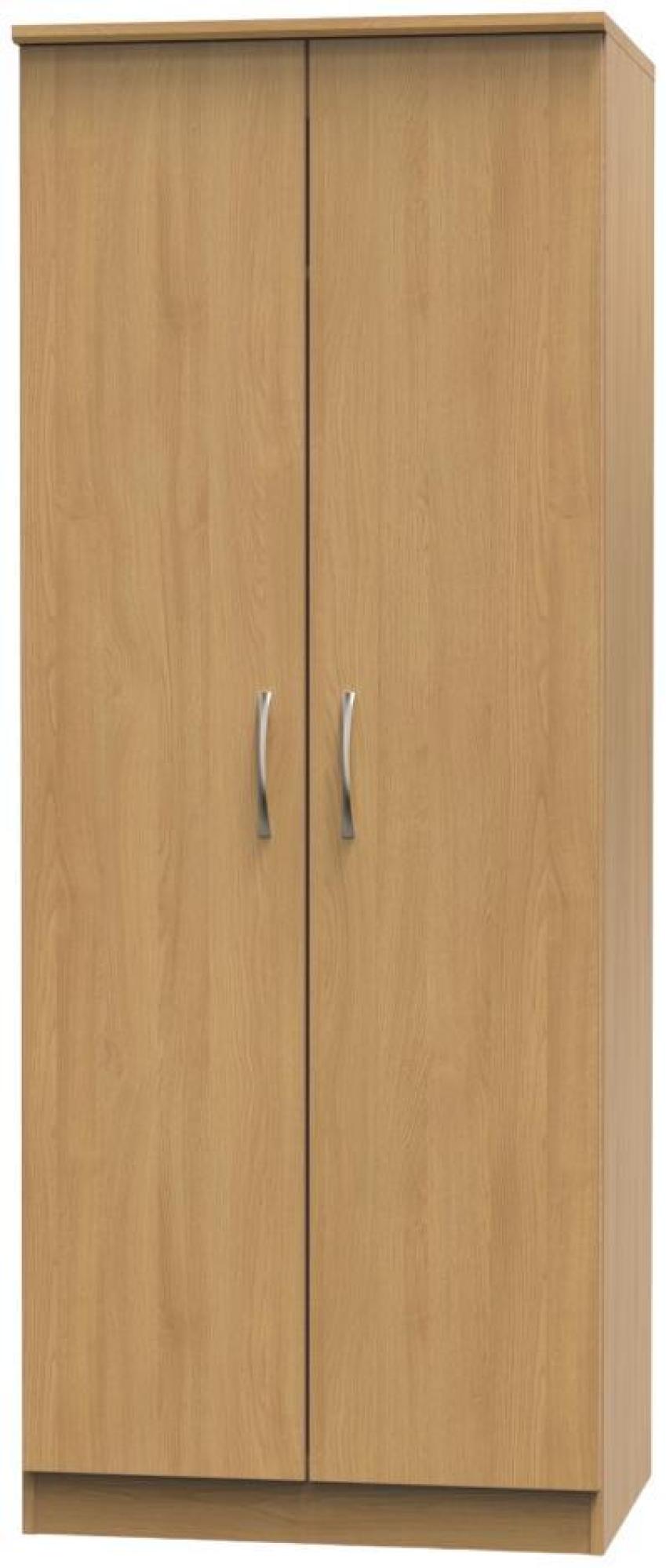 Product photograph of Eve Oak Effect 2 Door Plain Tall Wardrobe from Choice Furniture Superstore.