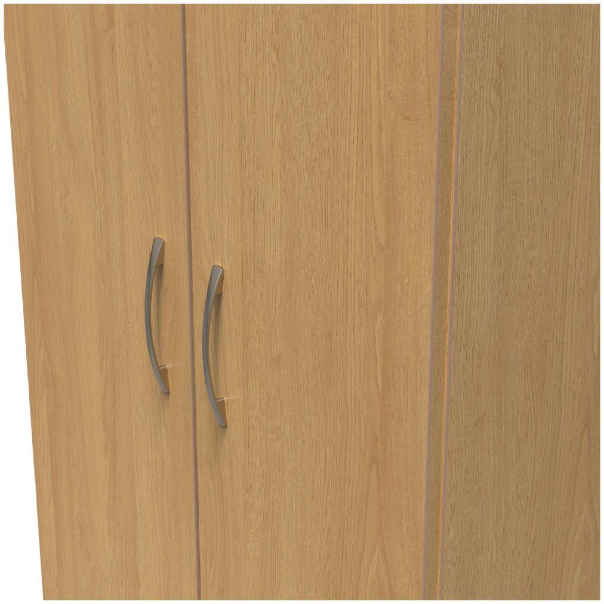 Product photograph of Eve Oak Effect 2 Door Plain Tall Wardrobe from Choice Furniture Superstore.