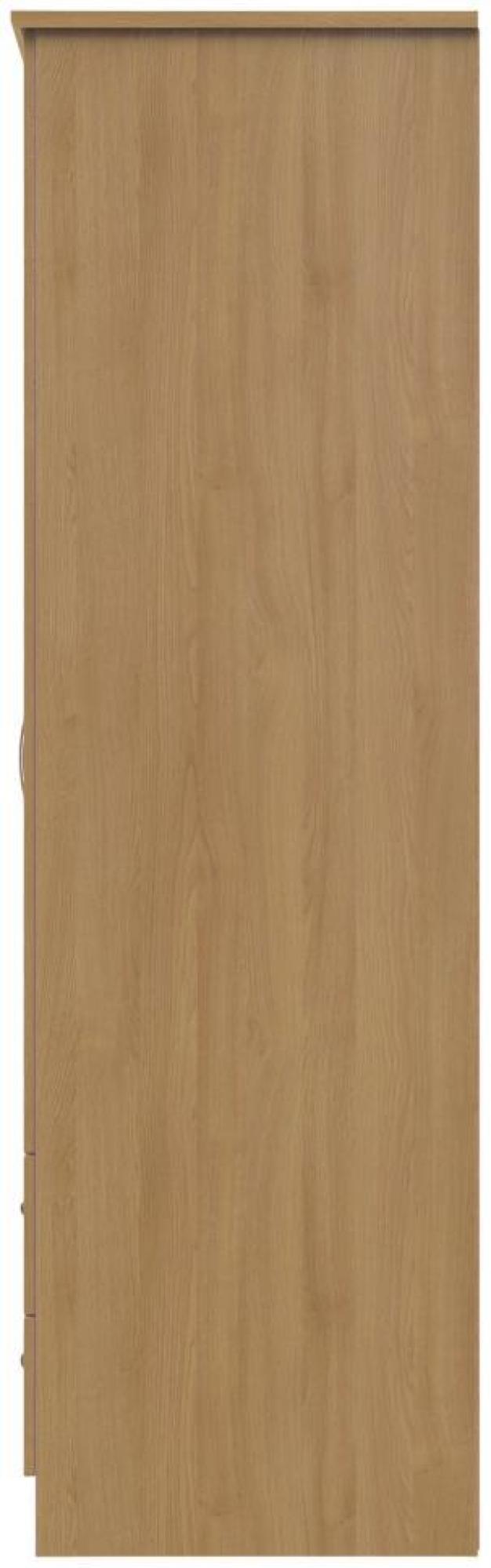 Product photograph of Eve Oak Effect 2 Door 2 Drawer Double Tall Wardrobe from Choice Furniture Superstore.