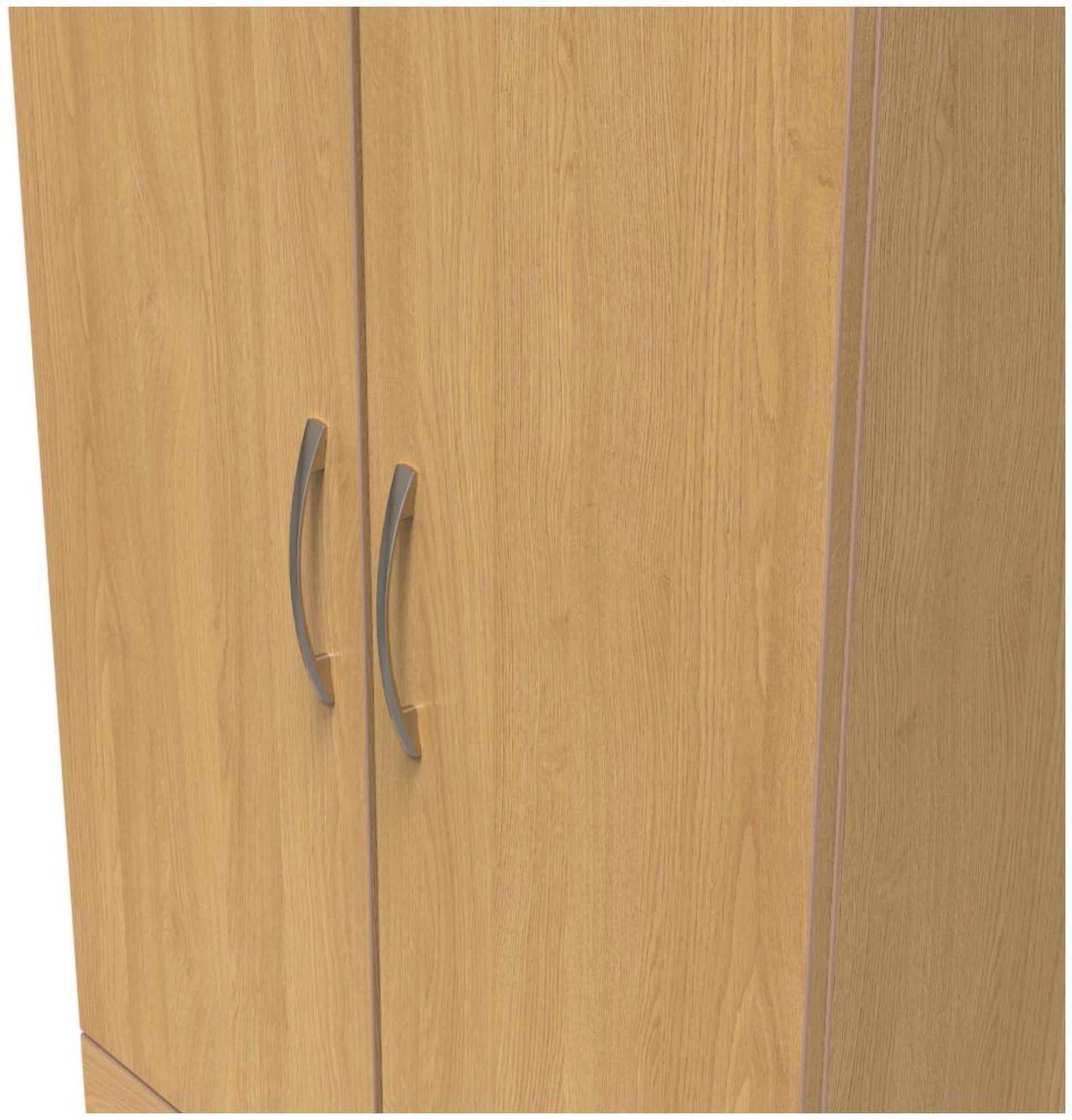 Product photograph of Eve Oak Effect 2 Door 2 Drawer Double Tall Wardrobe from Choice Furniture Superstore.