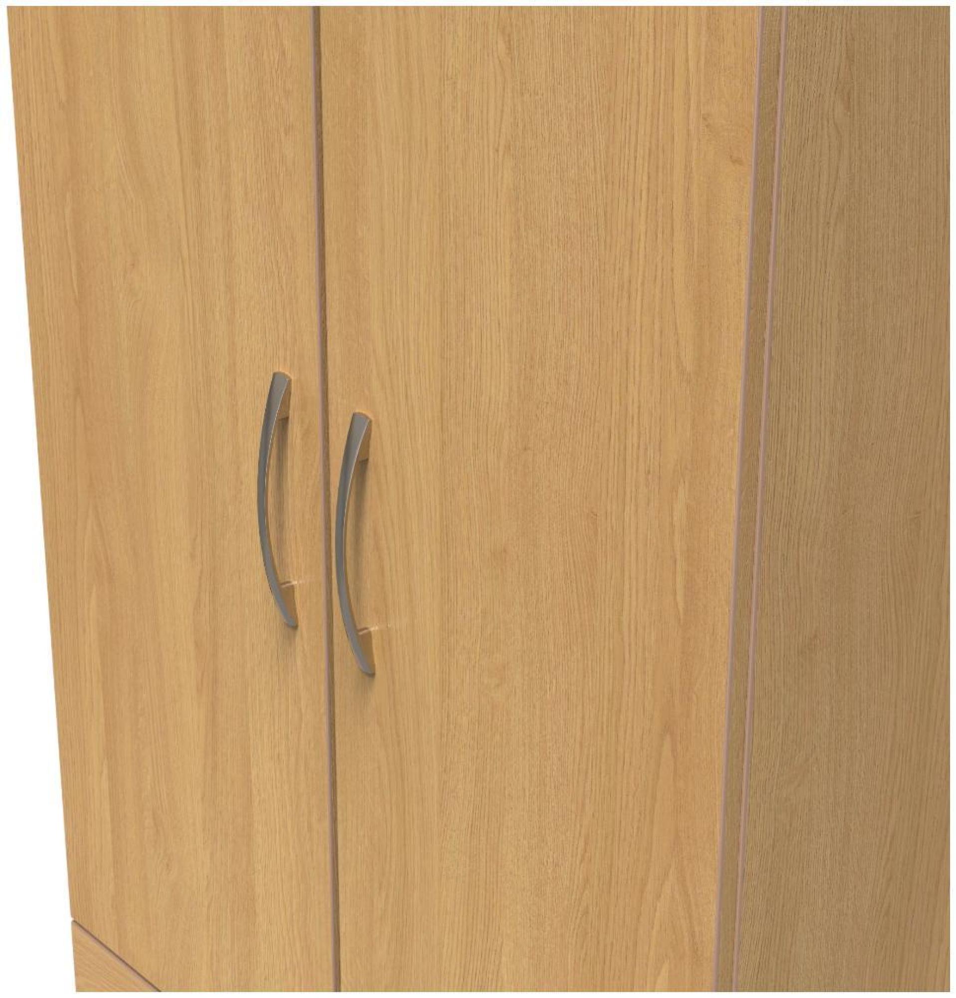 Product photograph of Eve Oak Effect 2 Door 2 Drawer Double Wardrobe from Choice Furniture Superstore.