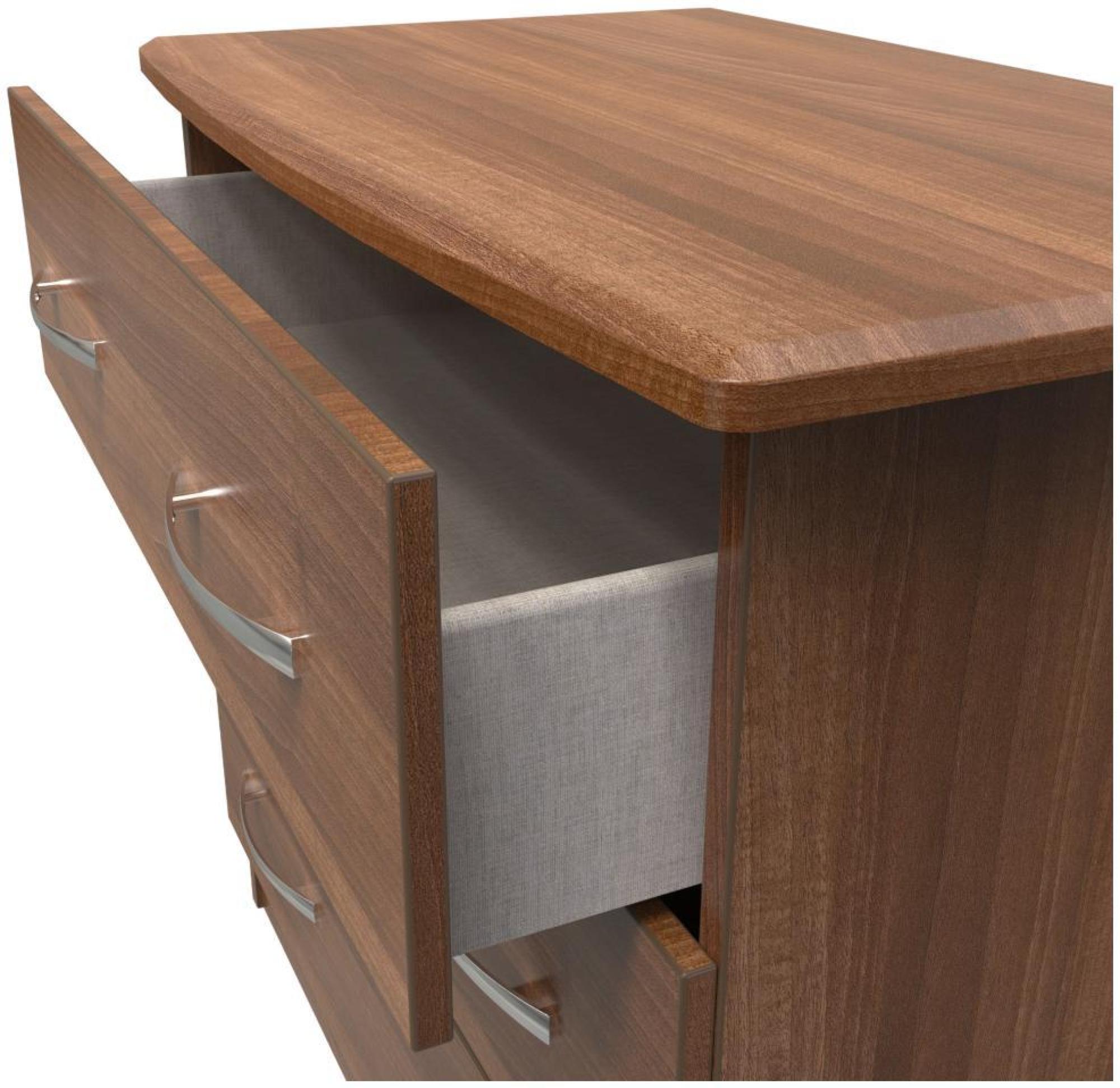 Product photograph of Eve Walnut Effect 3 Drawer Small Chest from Choice Furniture Superstore.