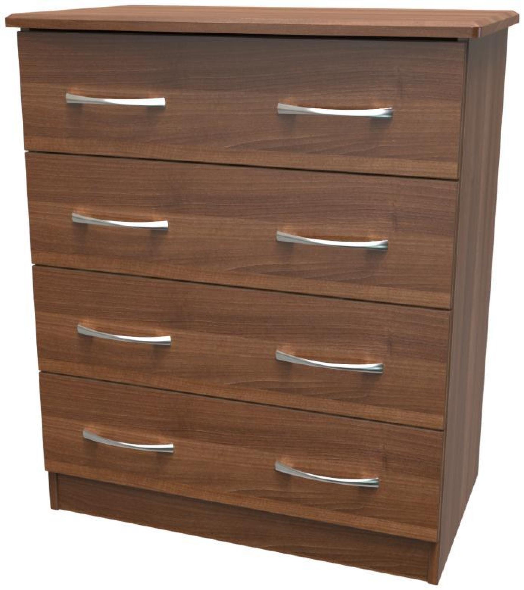 Product photograph of Eve Walnut Effect 4 Drawer Chest from Choice Furniture Superstore.