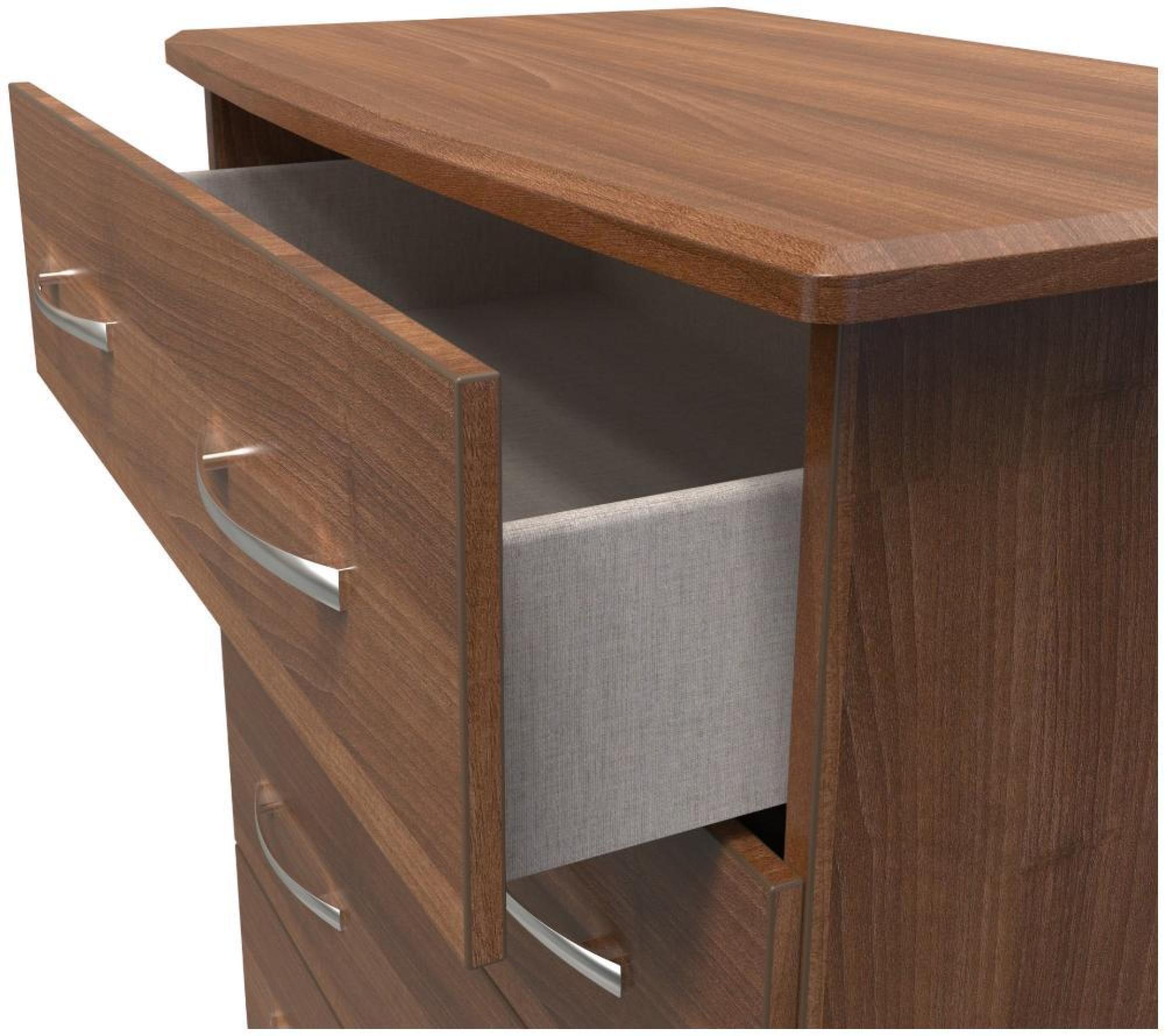 Product photograph of Eve Walnut Effect 4 Drawer Chest from Choice Furniture Superstore.