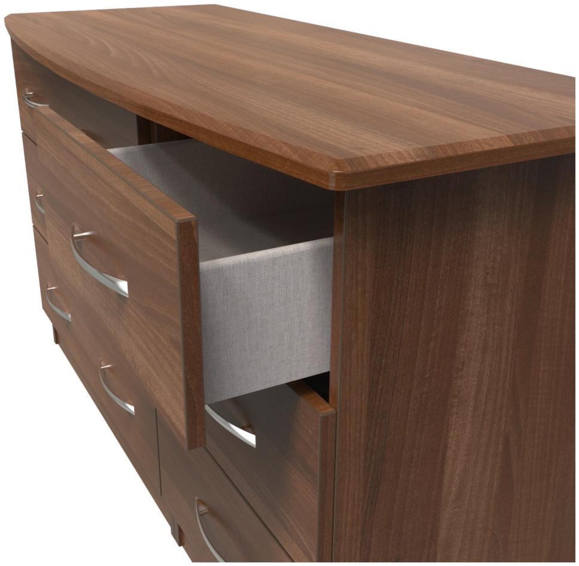 Product photograph of Eve Walnut Effect 6 Drawer Midi Dresser from Choice Furniture Superstore.