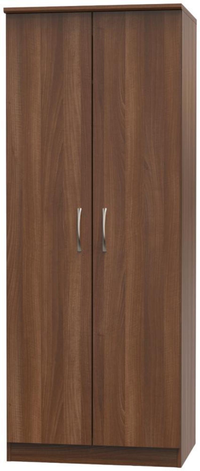 Product photograph of Eve Walnut Effect 2 Door Plain Tall Wardrobe from Choice Furniture Superstore.