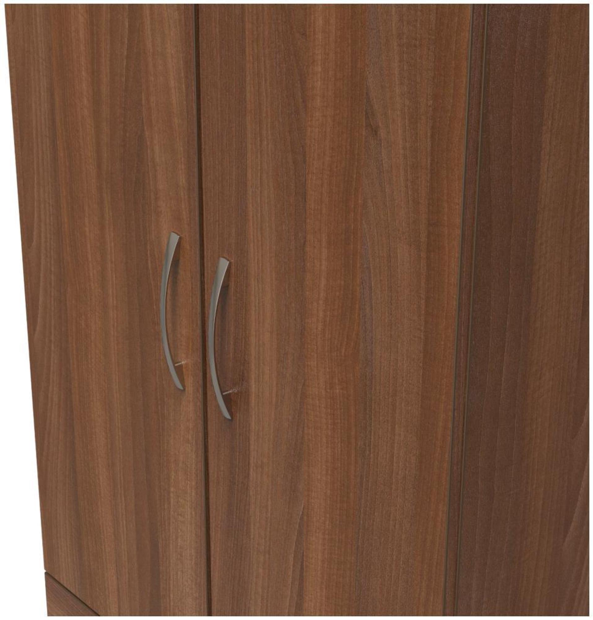 Product photograph of Eve Walnut 2 Door 2 Drawer Double Tall Wardrobe from Choice Furniture Superstore.