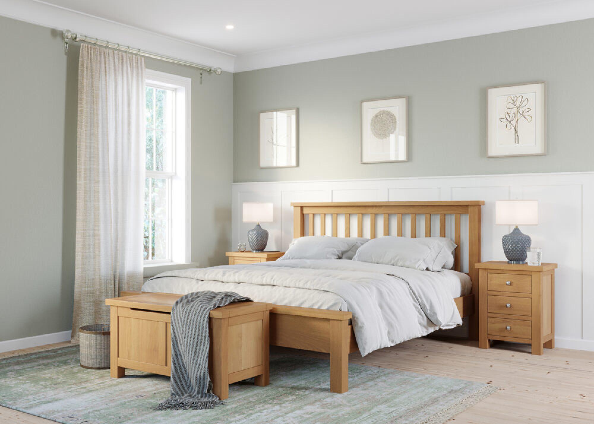 Product photograph of Appleby Oak Slatted Bed - Sizes Available from Choice Furniture Superstore.