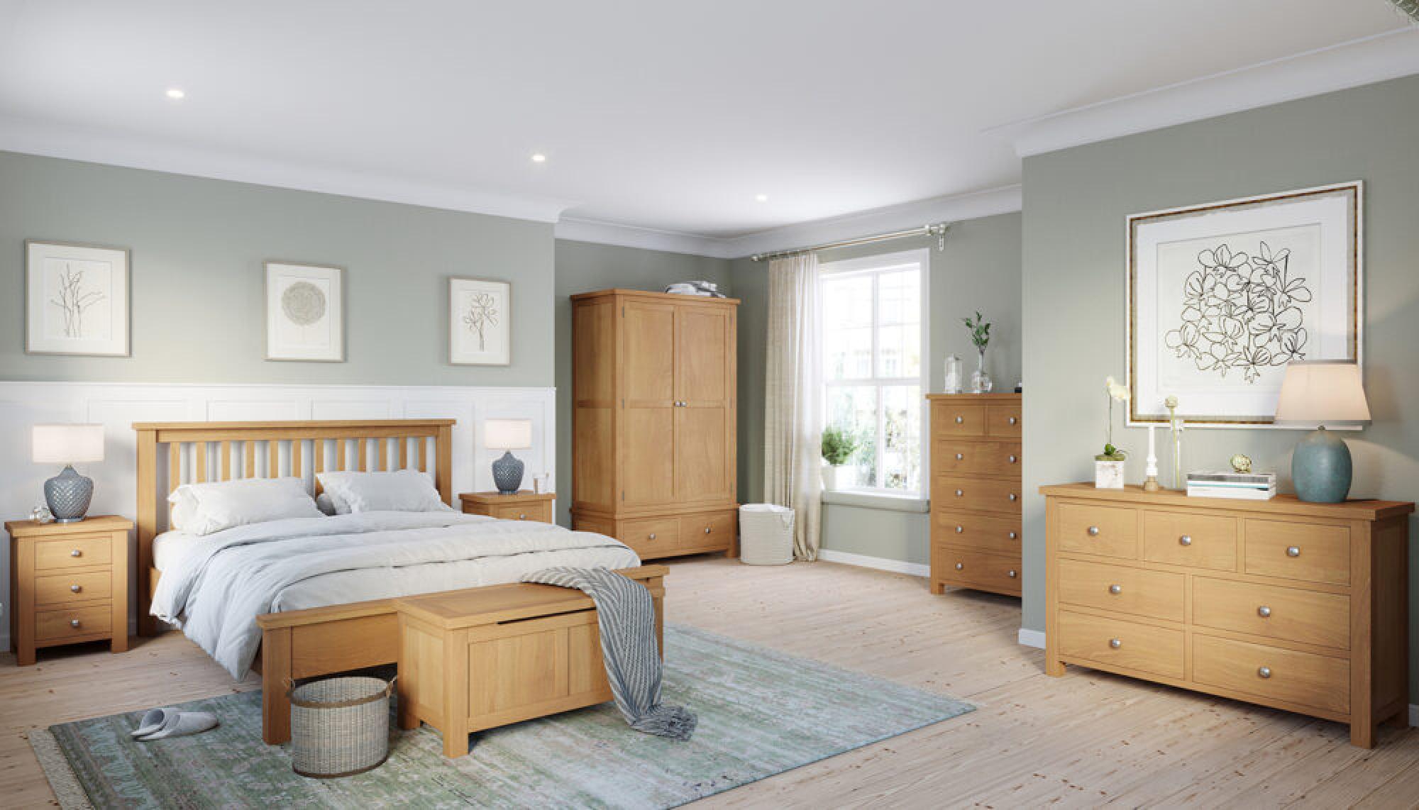 Product photograph of Appleby Oak Slatted Bed - Sizes Available from Choice Furniture Superstore.