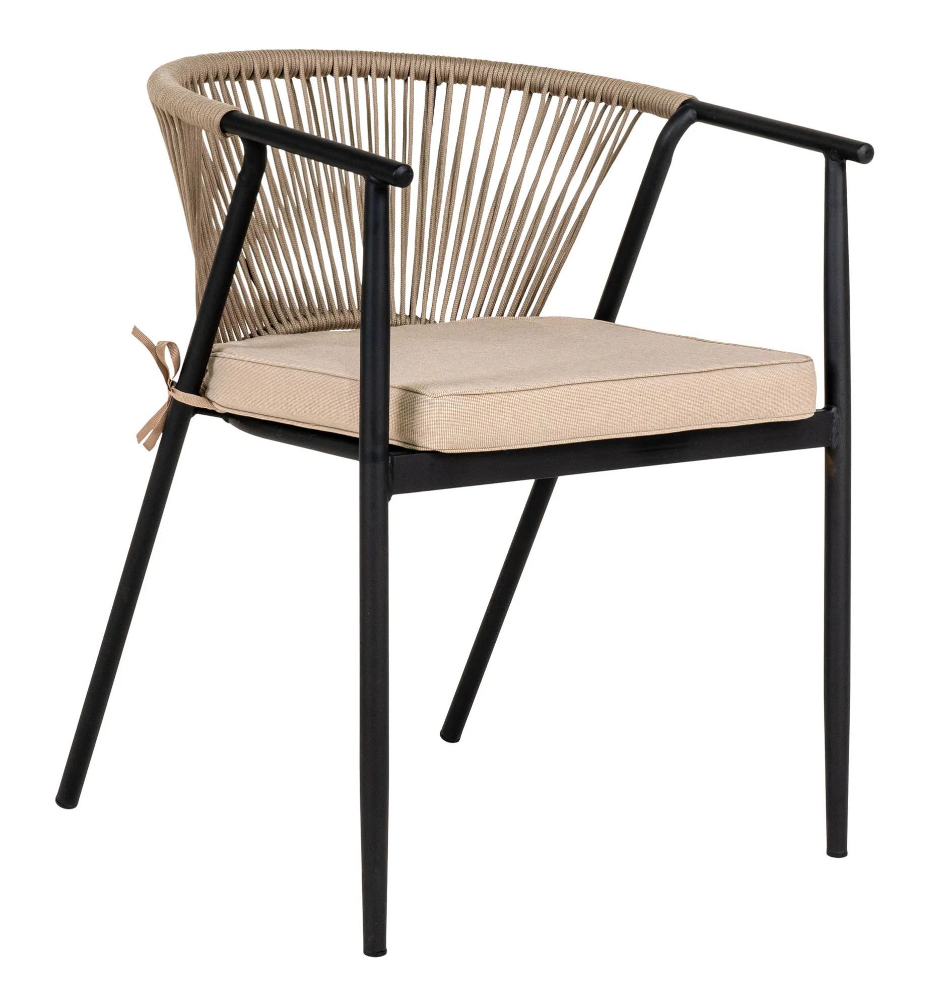 Product photograph of Set Of 2 Marlow Black Metal Outdoor Dining Armchair from Choice Furniture Superstore.