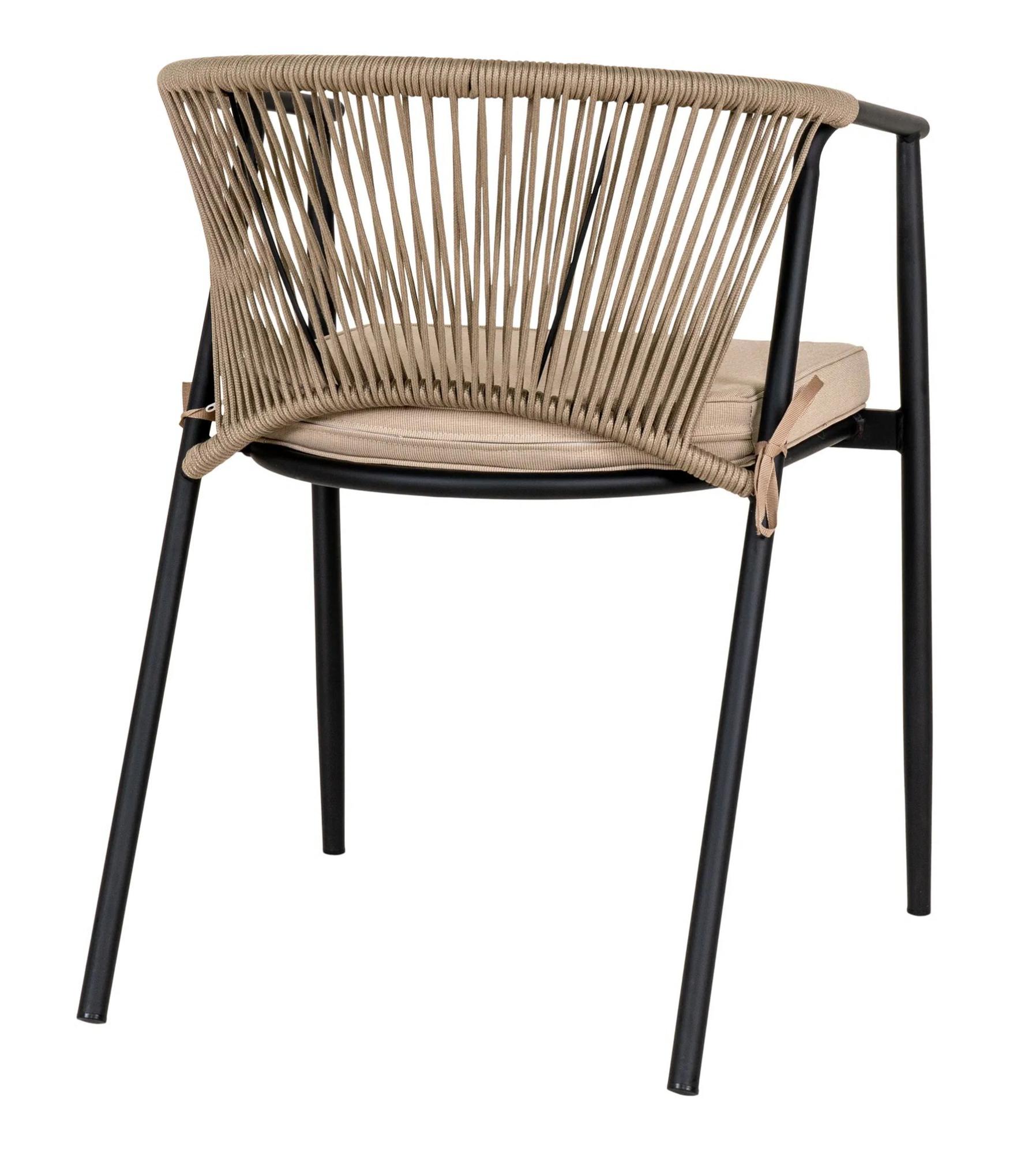 Product photograph of Set Of 2 Marlow Black Metal Outdoor Dining Armchair from Choice Furniture Superstore.