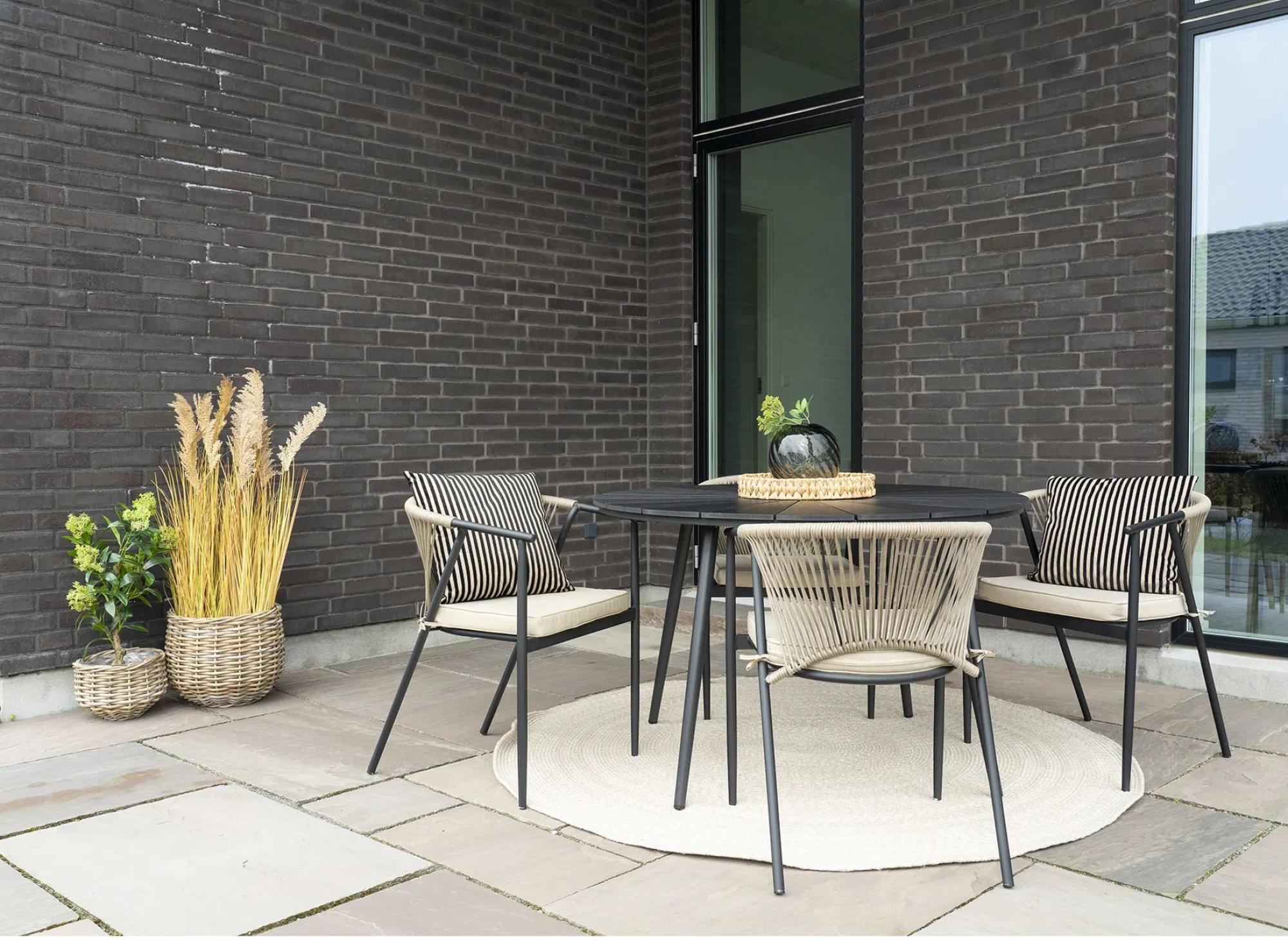 Product photograph of Set Of 2 Marlow Black Metal Outdoor Dining Armchair from Choice Furniture Superstore.