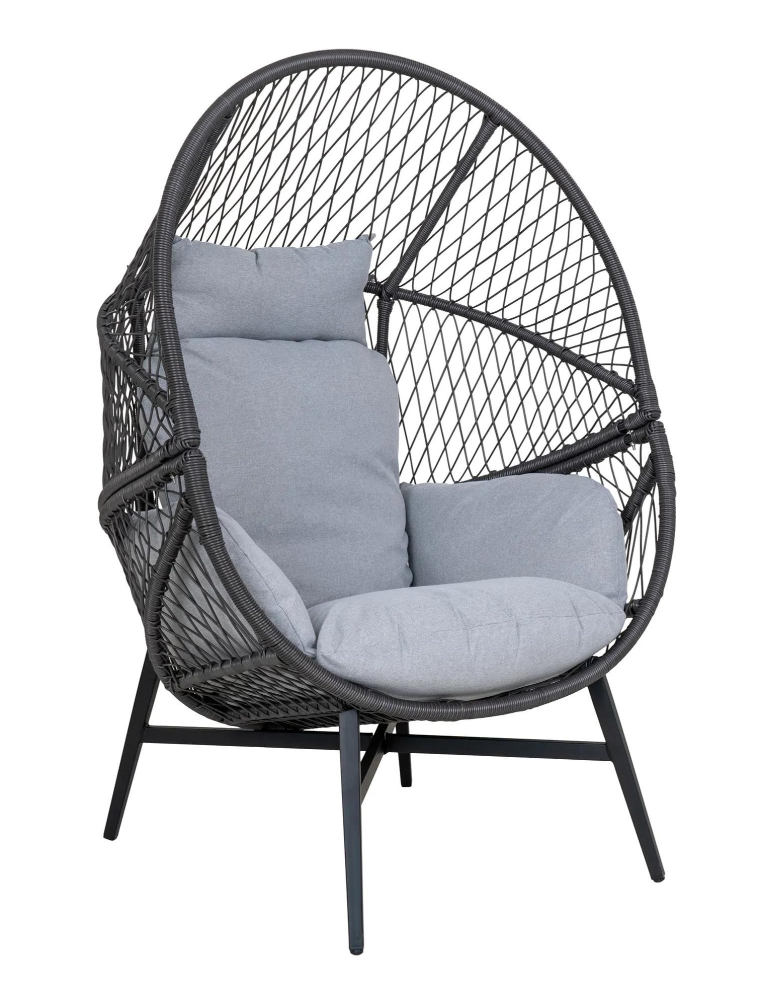 Product photograph of Brumley Black Metal Outdoor Lounge Chair from Choice Furniture Superstore.