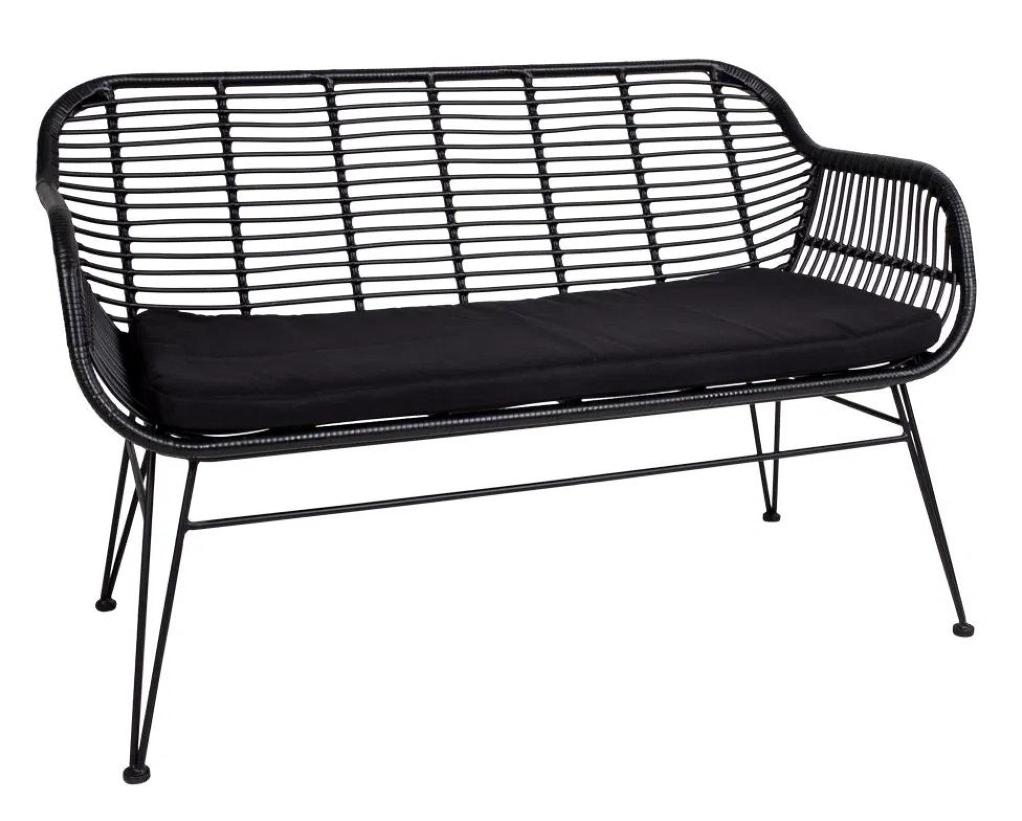 Product photograph of Trieste Black Rattan 2 Seater Outdoor Sofa from Choice Furniture Superstore.