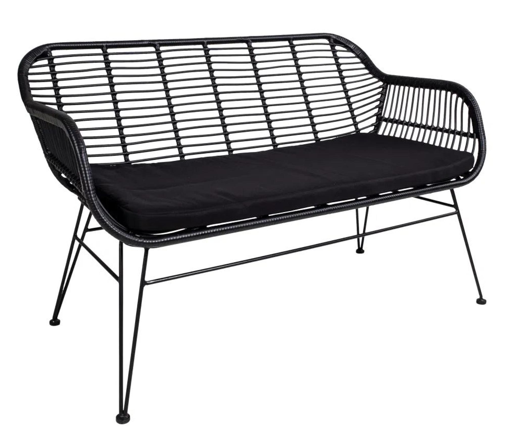 Product photograph of Trieste Black Rattan 2 Seater Outdoor Sofa from Choice Furniture Superstore.