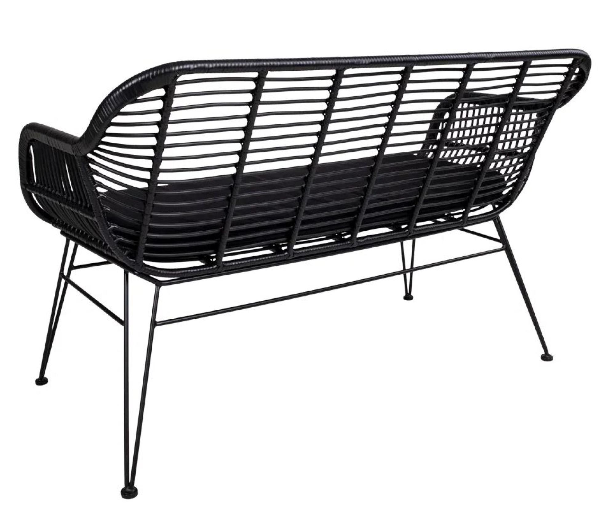 Product photograph of Trieste Black Rattan 2 Seater Outdoor Sofa from Choice Furniture Superstore.