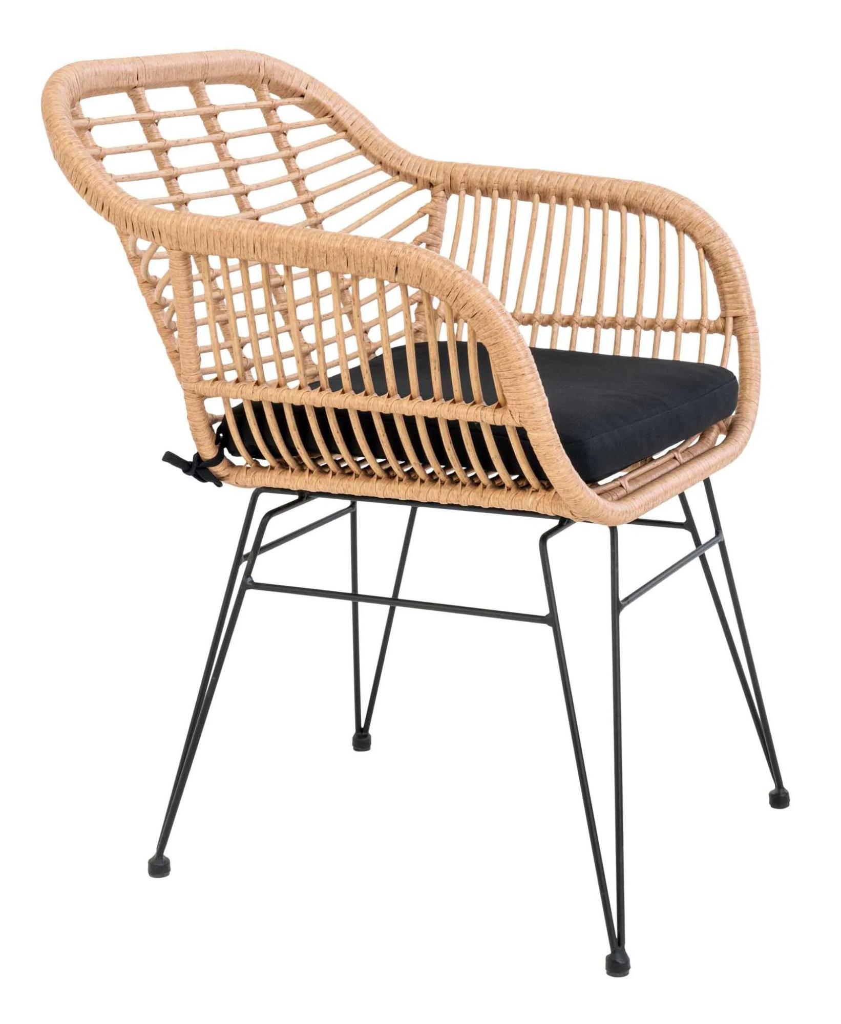 Product photograph of Set Of 2 Irvington Natural Rattan Outdoor Dining Armchair from Choice Furniture Superstore.