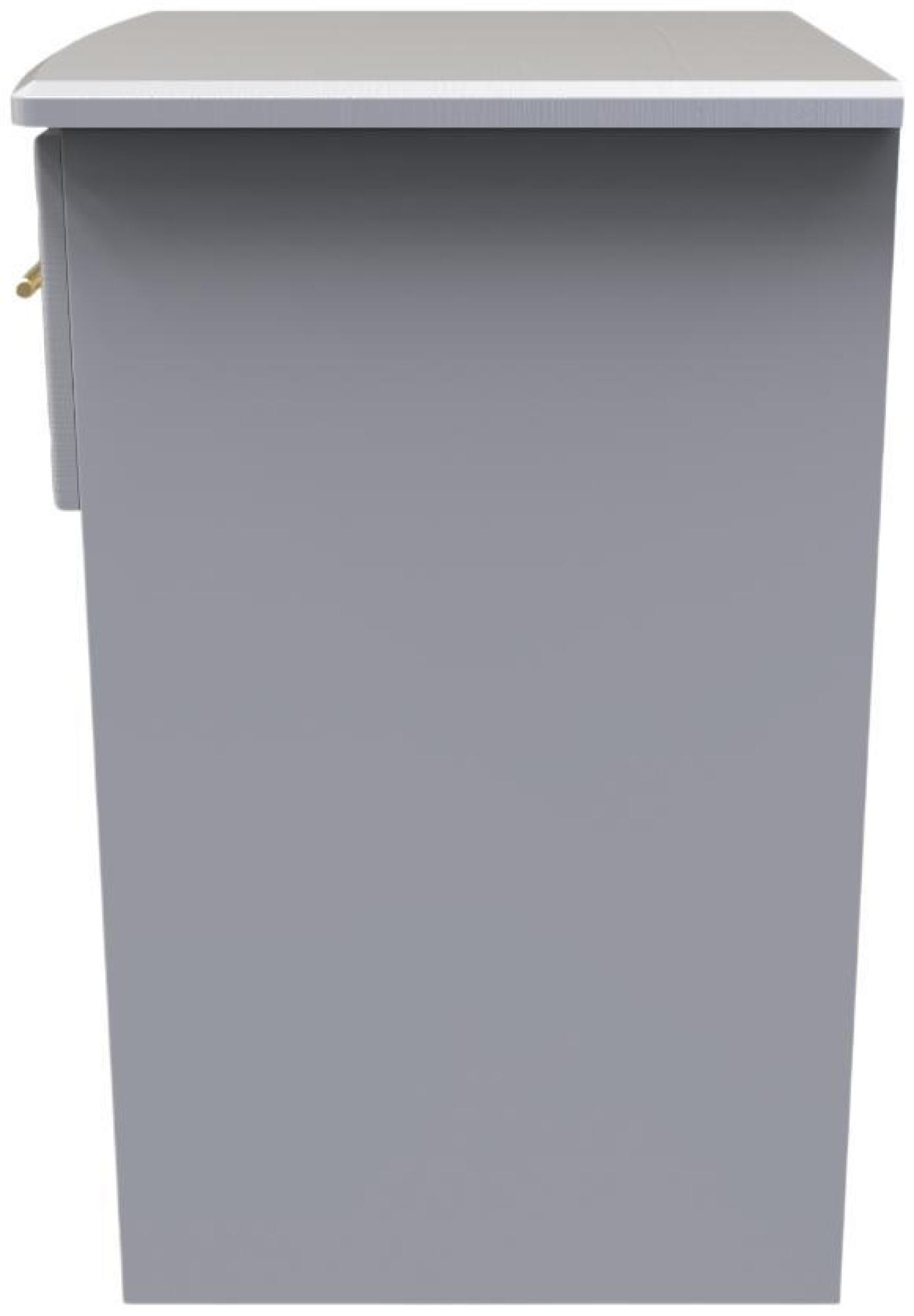 Product photograph of Faye Grey Ash 1 Drawer Bedside Cabinet from Choice Furniture Superstore.