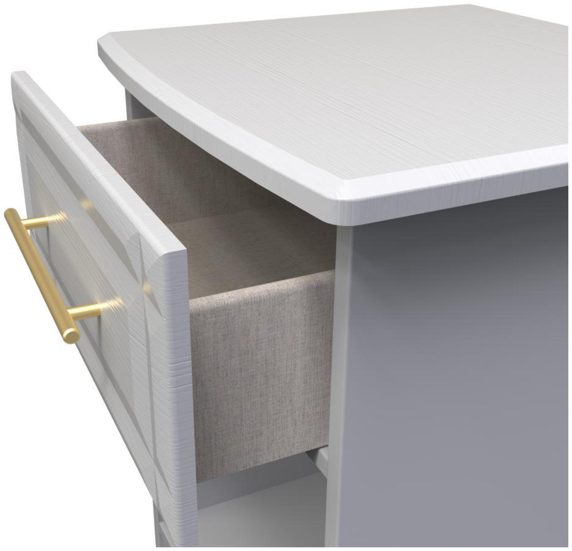 Product photograph of Faye Grey Ash 1 Drawer Bedside Cabinet from Choice Furniture Superstore.