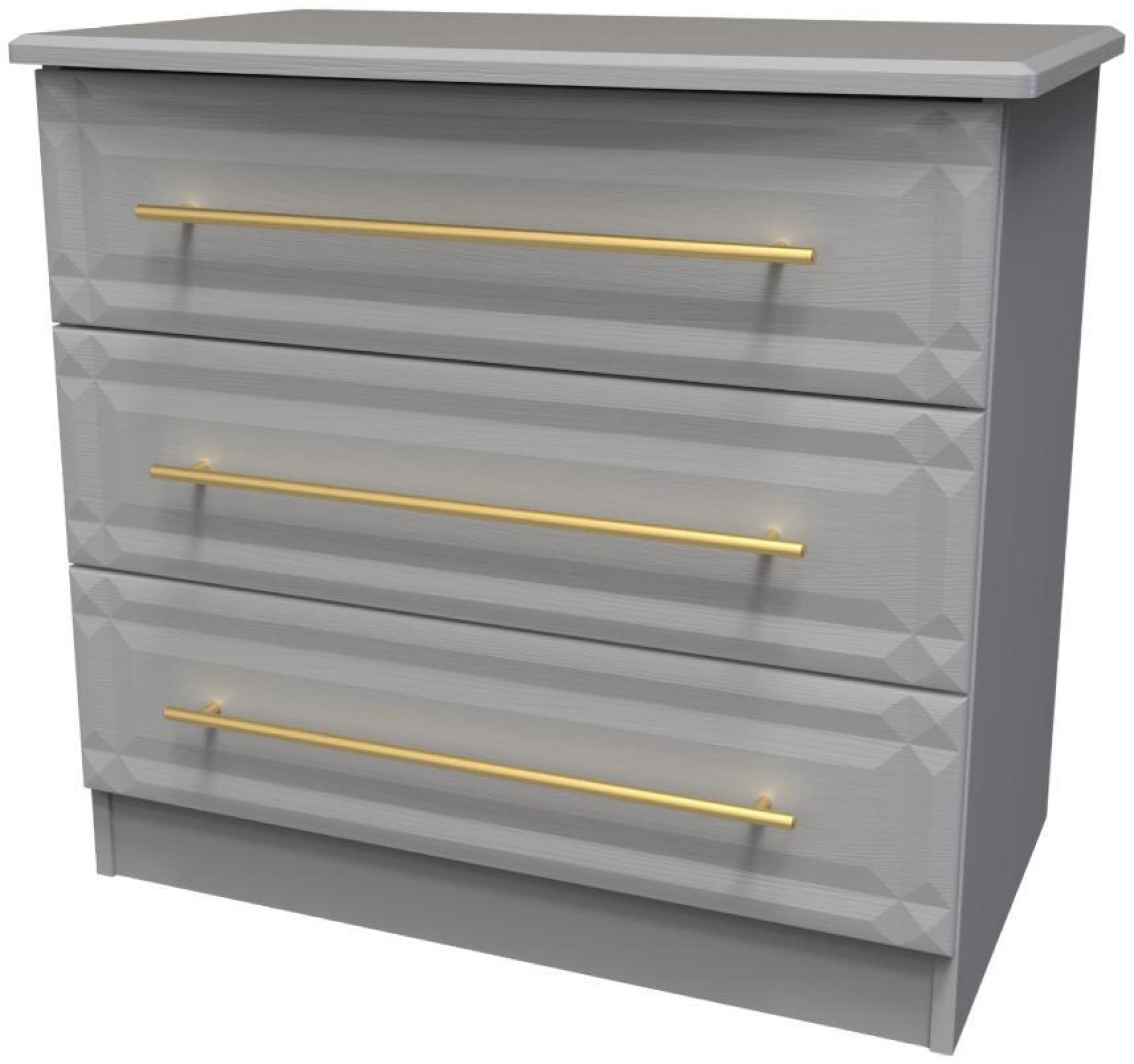 Product photograph of Faye Grey Ash 3 Drawer Small Chest from Choice Furniture Superstore.