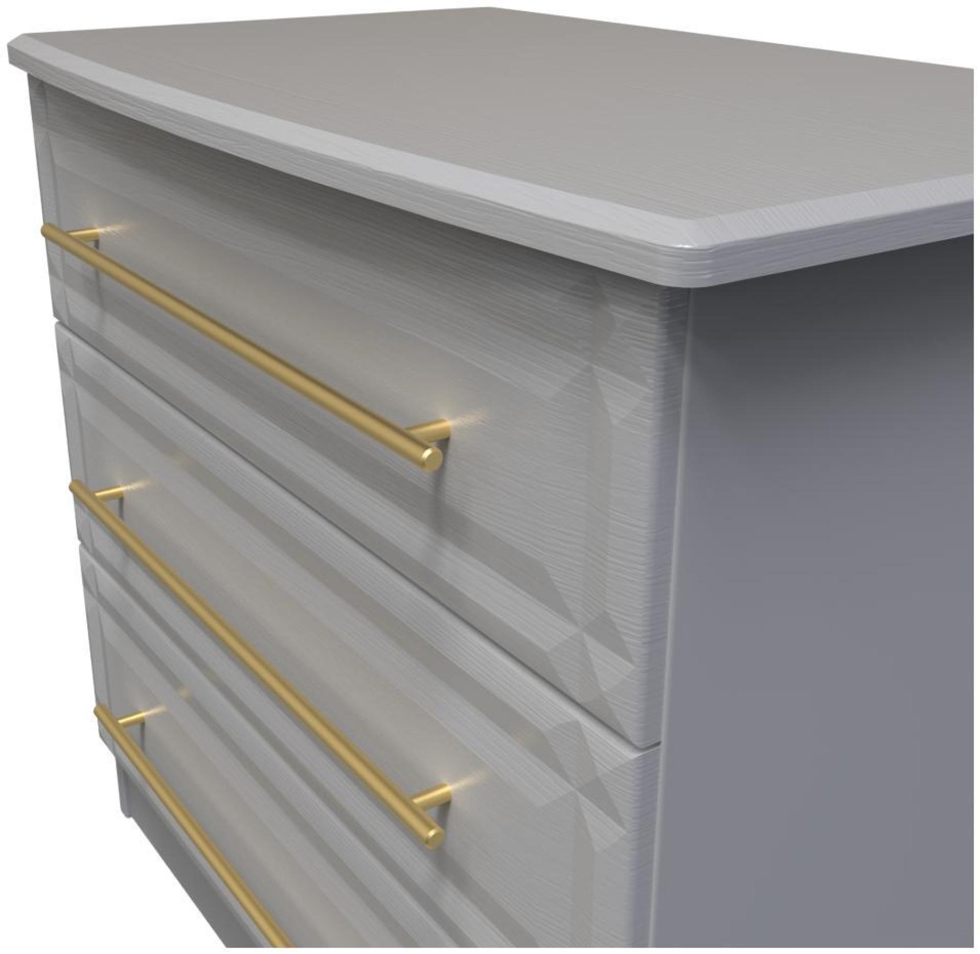 Product photograph of Faye Grey Ash 3 Drawer Small Chest from Choice Furniture Superstore.