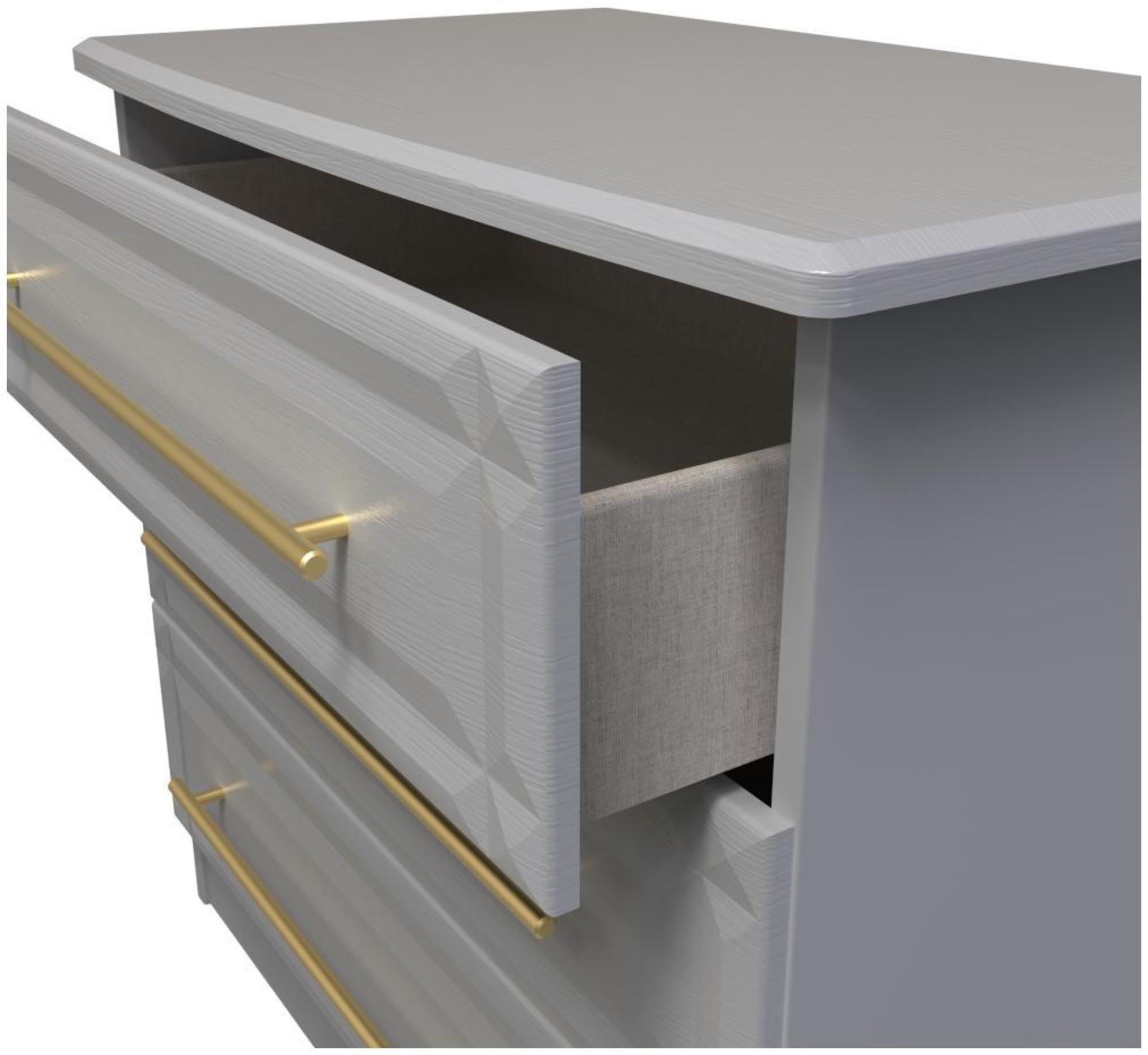 Product photograph of Faye Grey Ash 3 Drawer Small Chest from Choice Furniture Superstore.