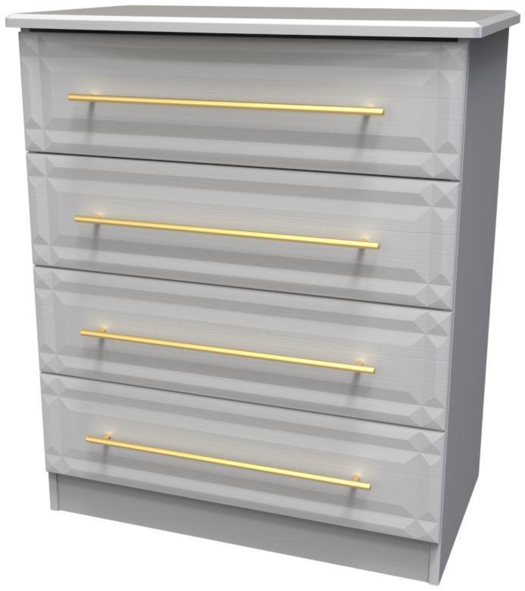 Product photograph of Faye Grey Ash 4 Drawer Chest from Choice Furniture Superstore.