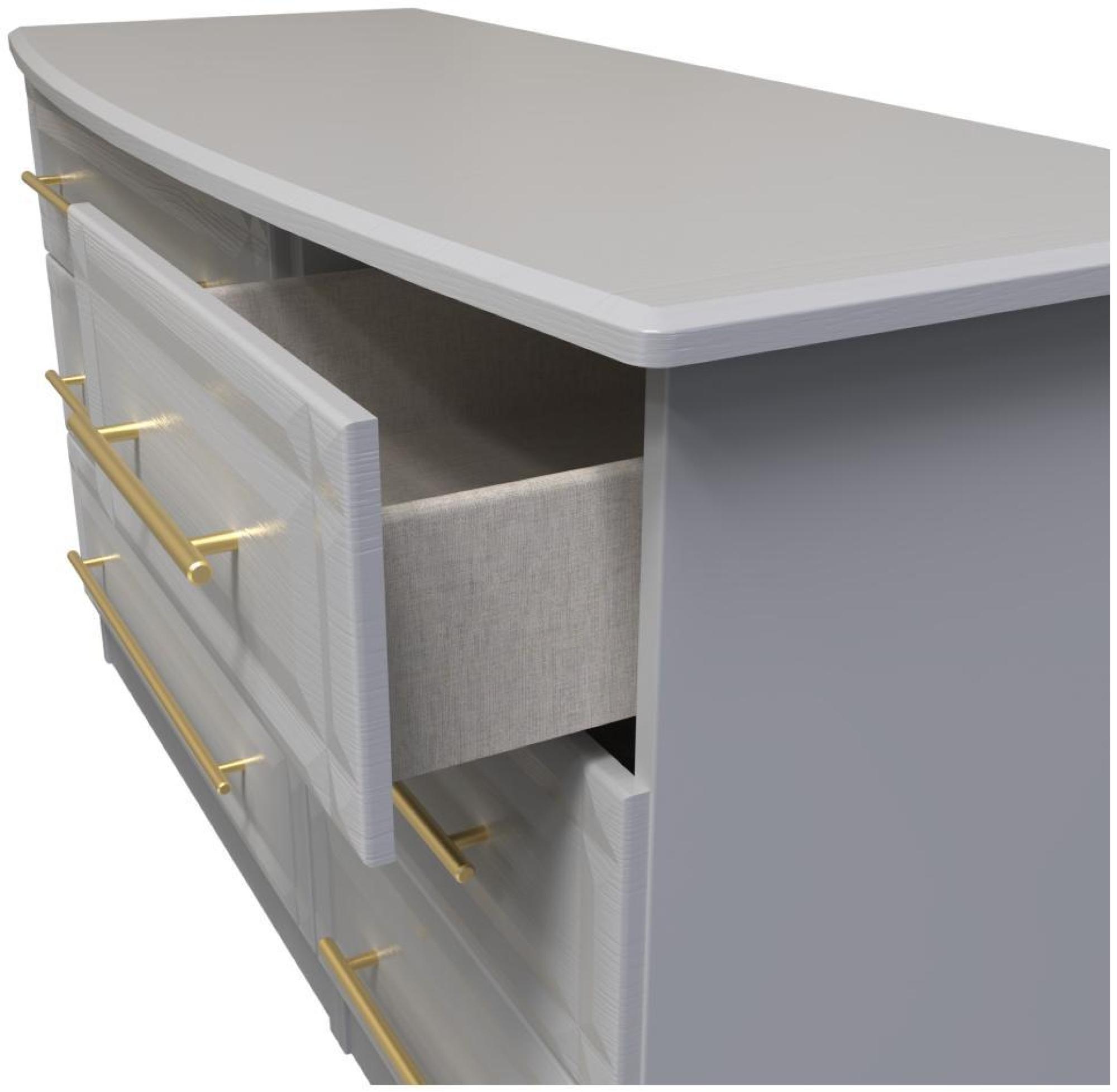 Product photograph of Faye Grey Ash 6 Drawer Midi Dresser from Choice Furniture Superstore.