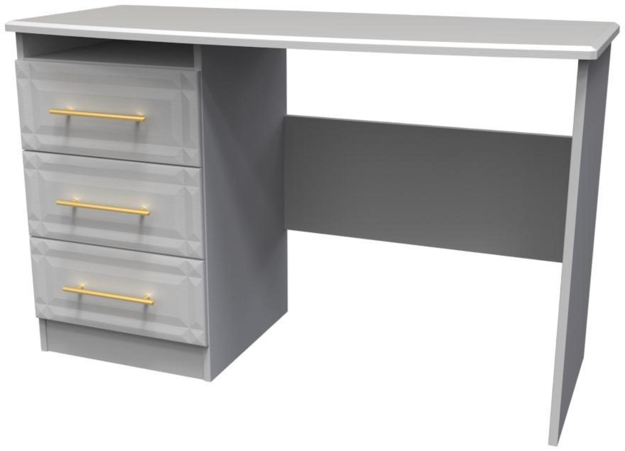 Product photograph of Faye Grey Ash 3 Drawer Desk from Choice Furniture Superstore.