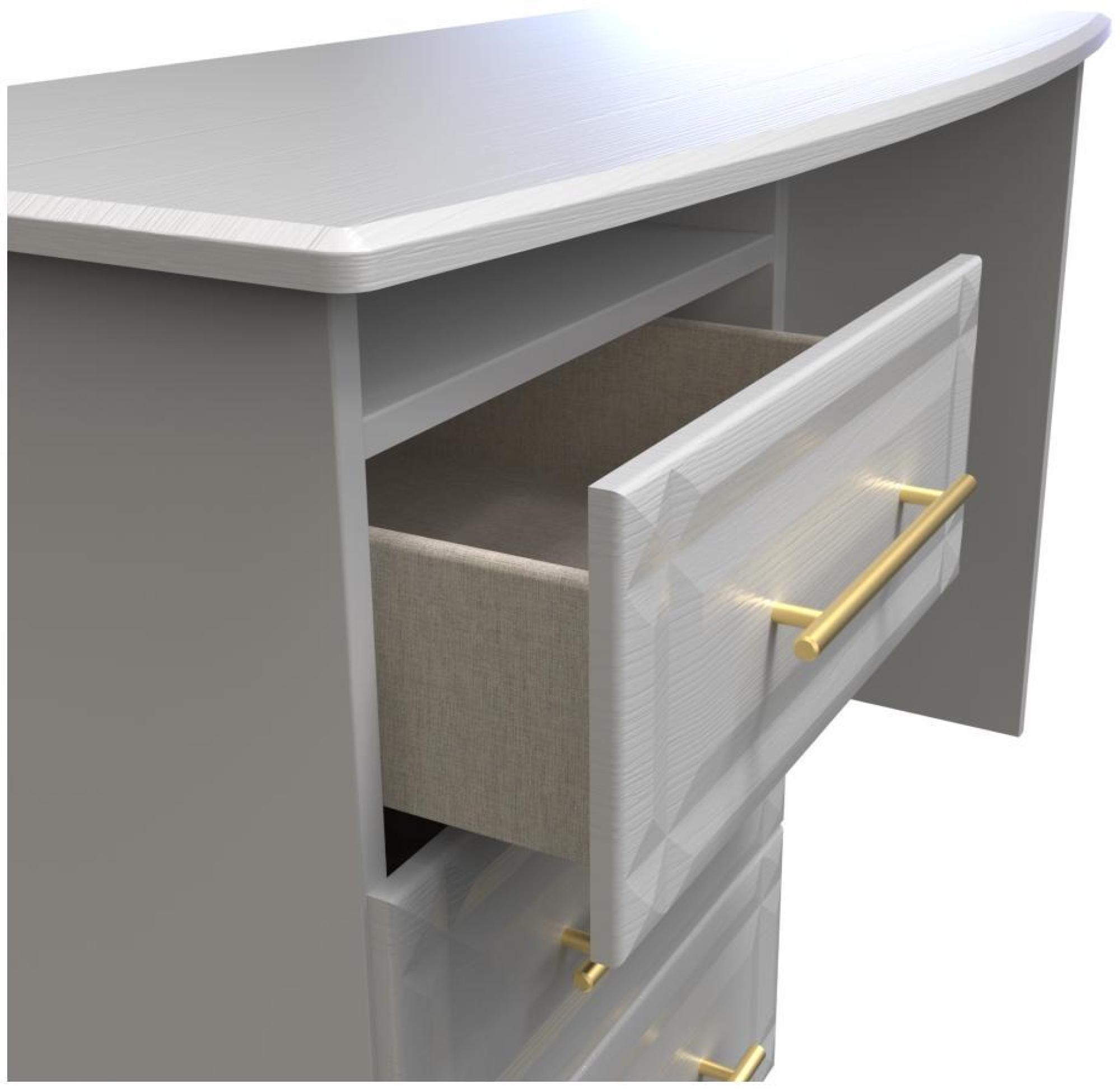 Product photograph of Faye Grey Ash 3 Drawer Desk from Choice Furniture Superstore.