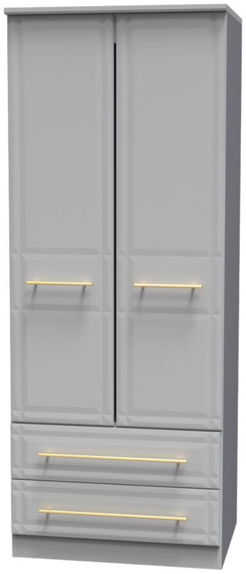 Product photograph of Faye Grey Ash 2 Door 2 Drawer Double Wardrobe from Choice Furniture Superstore.