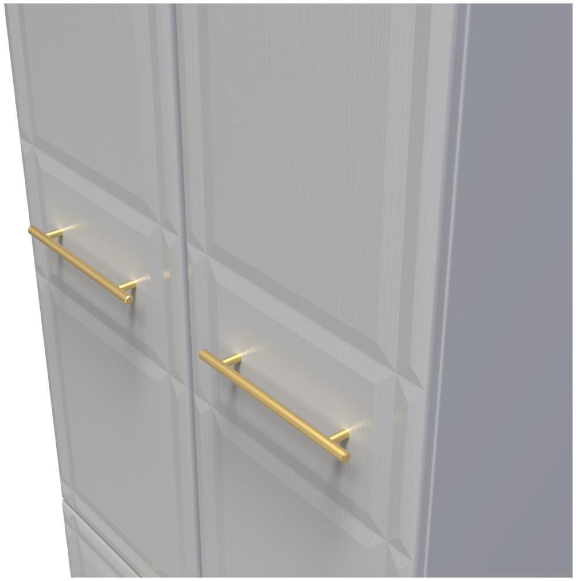 Product photograph of Faye Grey Ash 2 Door 2 Drawer Double Wardrobe from Choice Furniture Superstore.