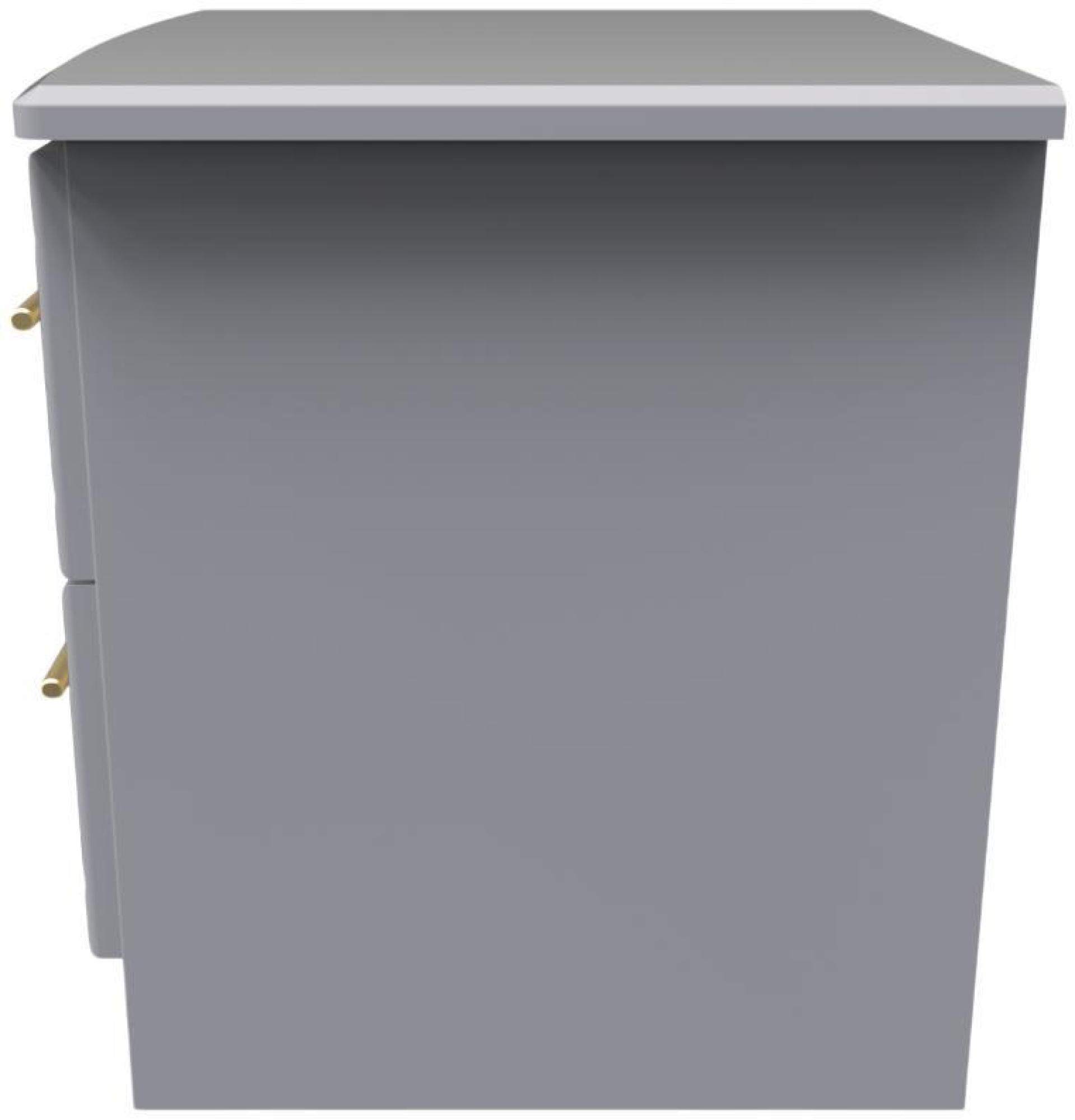 Product photograph of Faye Grey 2 Drawer Bedside Cabinet With Lock from Choice Furniture Superstore.