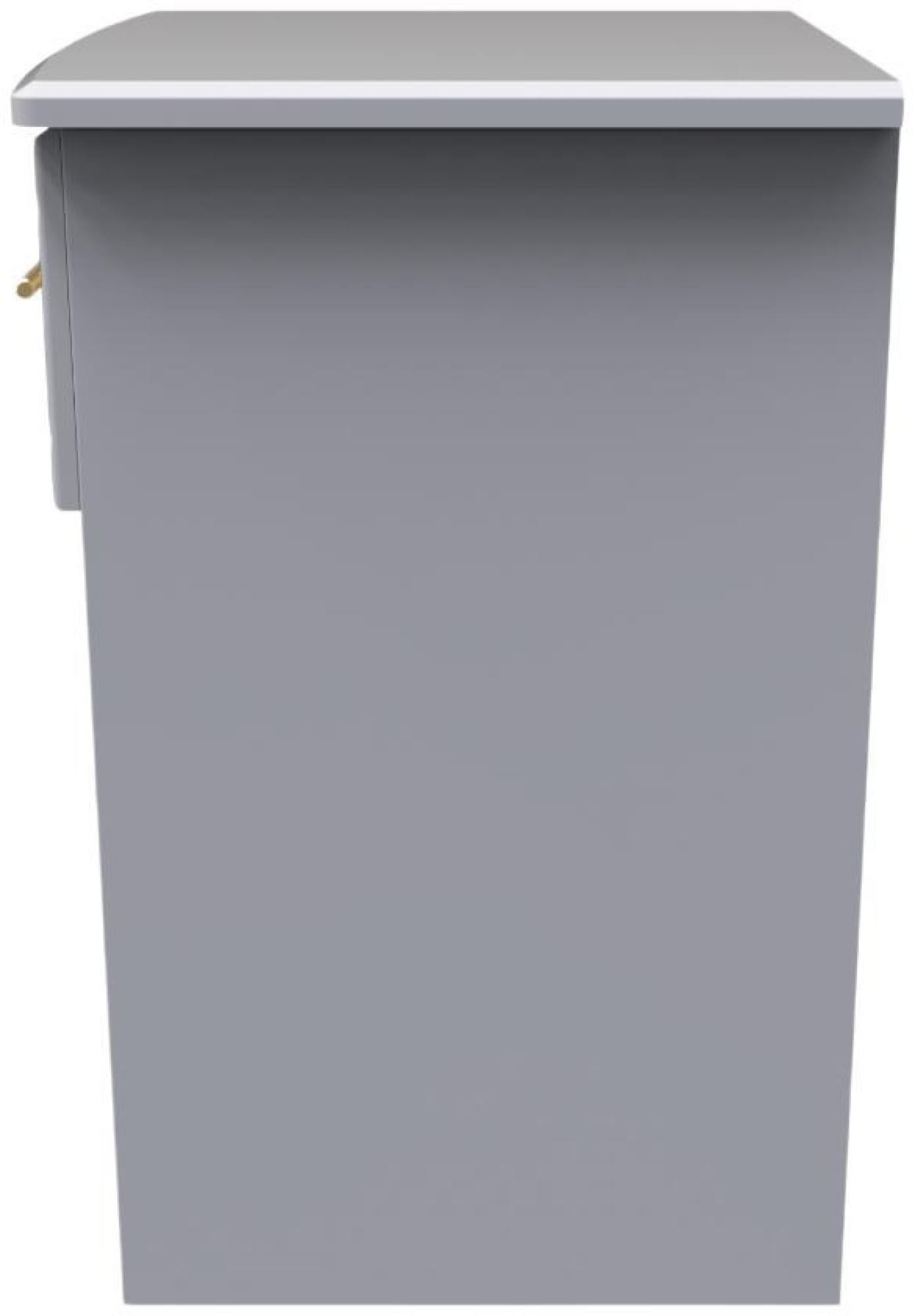 Product photograph of Faye Grey 1 Drawer Bedside Cabinet from Choice Furniture Superstore.