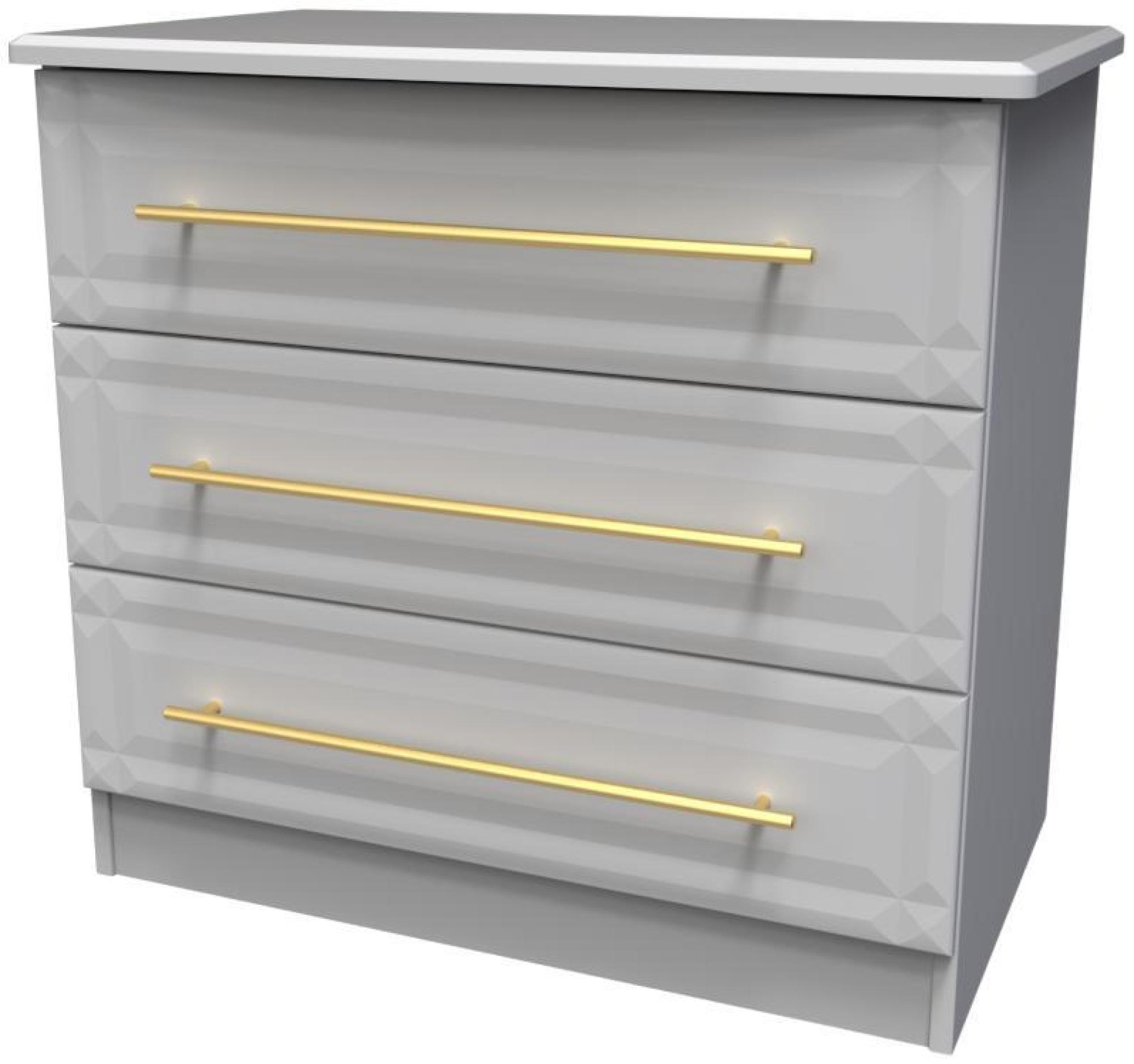 Product photograph of Faye Grey 3 Drawer Small Chest from Choice Furniture Superstore.