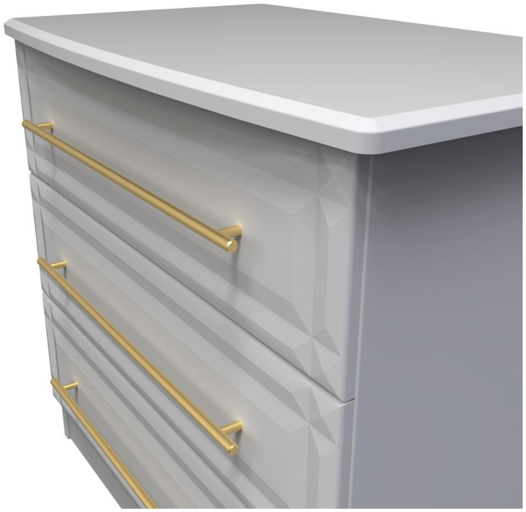 Product photograph of Faye Grey 3 Drawer Small Chest from Choice Furniture Superstore.