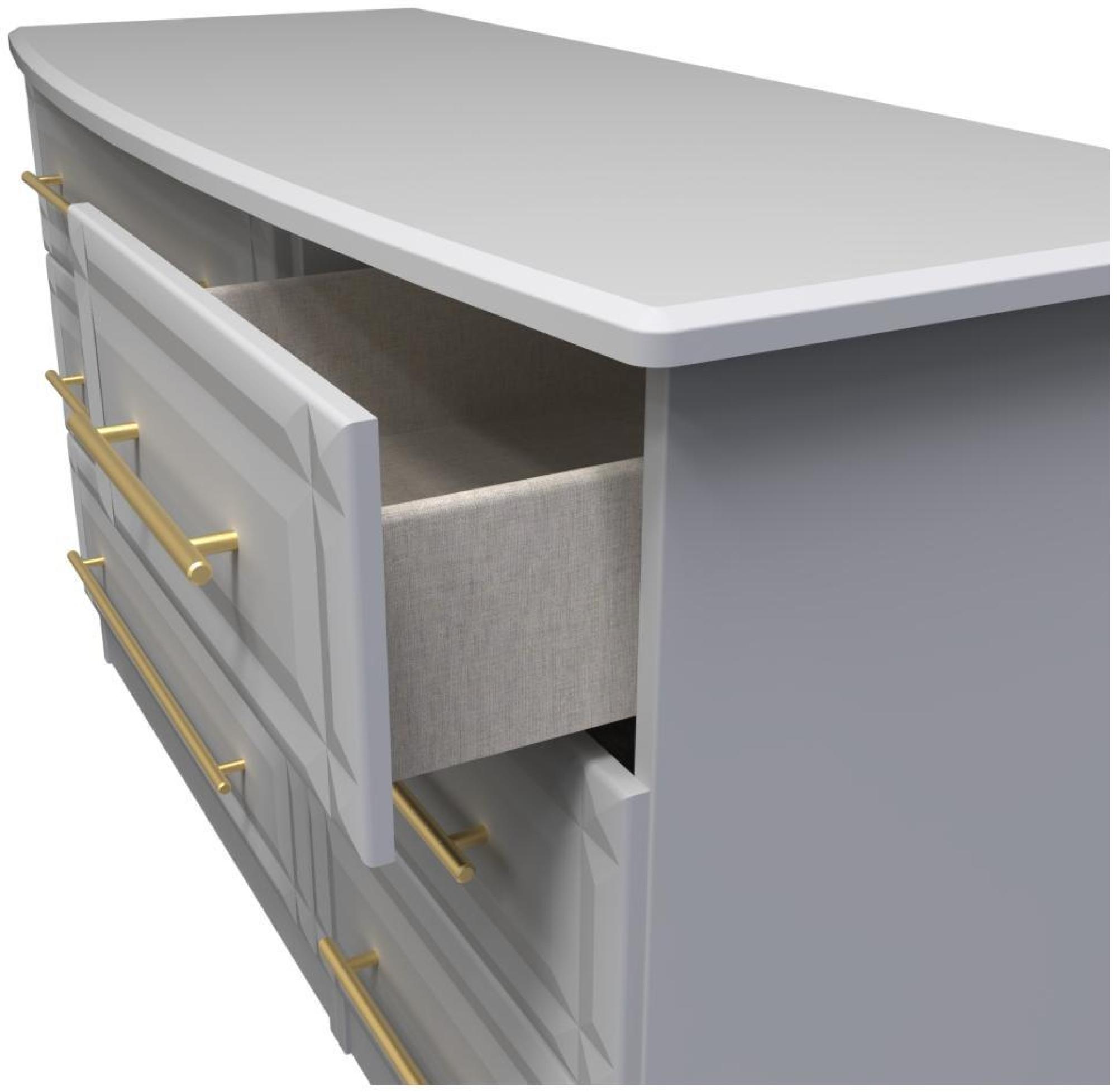Product photograph of Faye Grey 6 Drawer Midi Dresser from Choice Furniture Superstore.
