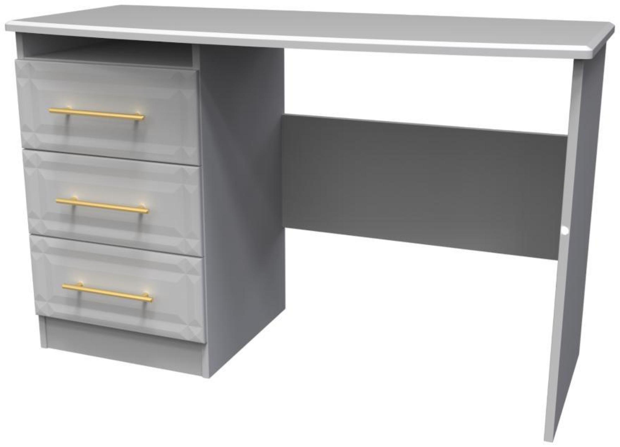 Product photograph of Faye Grey 3 Drawer Desk from Choice Furniture Superstore.