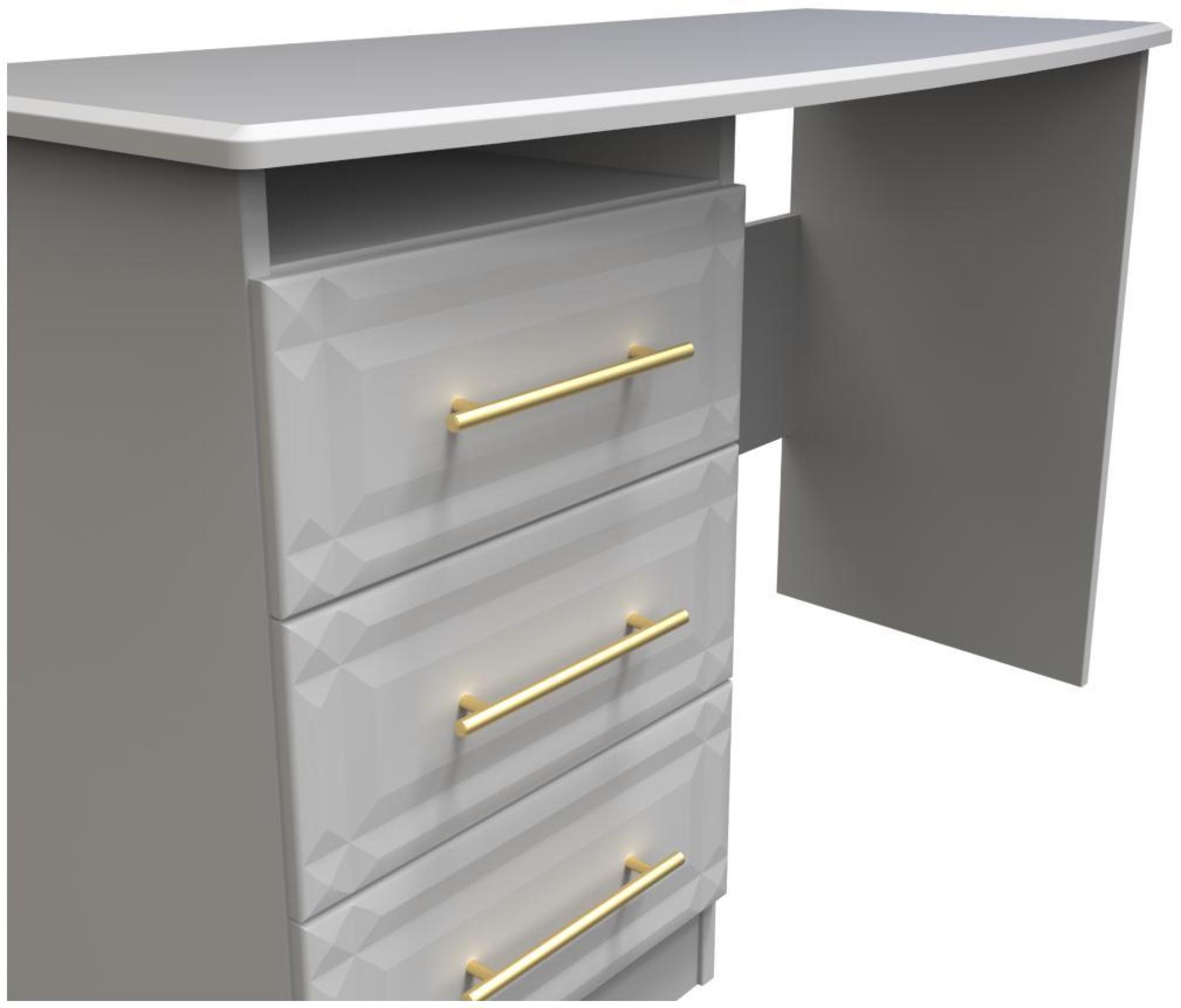 Product photograph of Faye Grey 3 Drawer Desk from Choice Furniture Superstore.