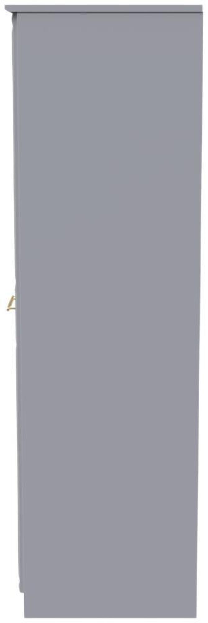 Product photograph of Faye Grey 2 Door Plain Tall Wardrobe from Choice Furniture Superstore.