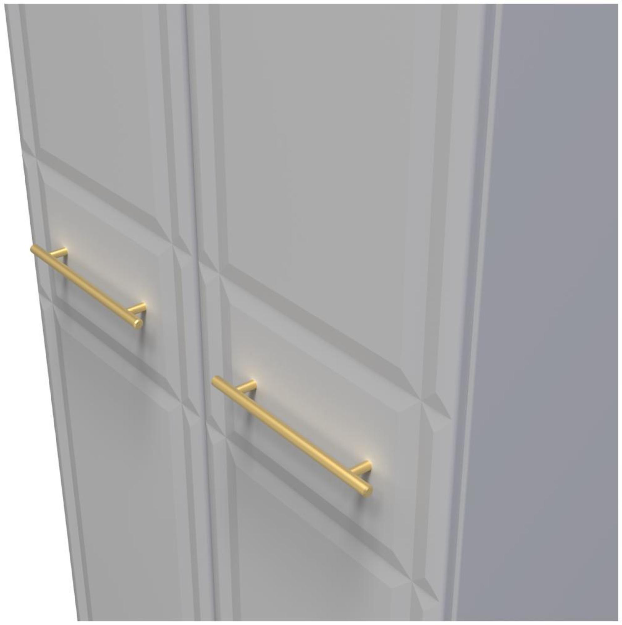 Product photograph of Faye Grey 2 Door Plain Tall Wardrobe from Choice Furniture Superstore.