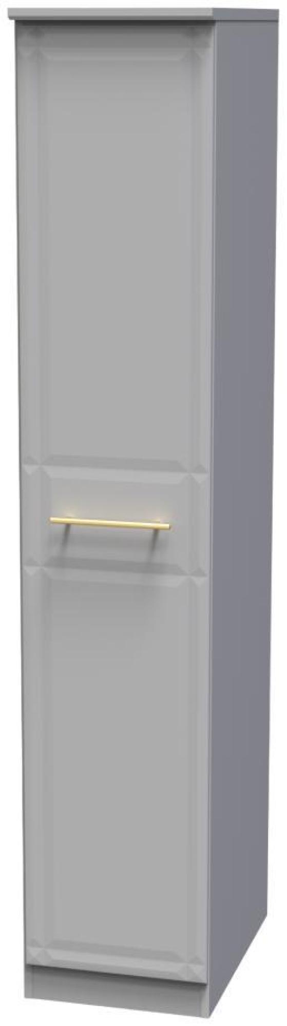 Product photograph of Faye Grey 1 Door Single Wardrobe from Choice Furniture Superstore.