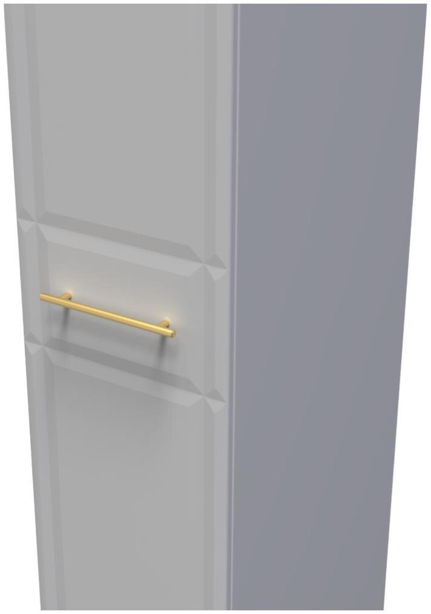 Product photograph of Faye Grey 1 Door Single Wardrobe from Choice Furniture Superstore.