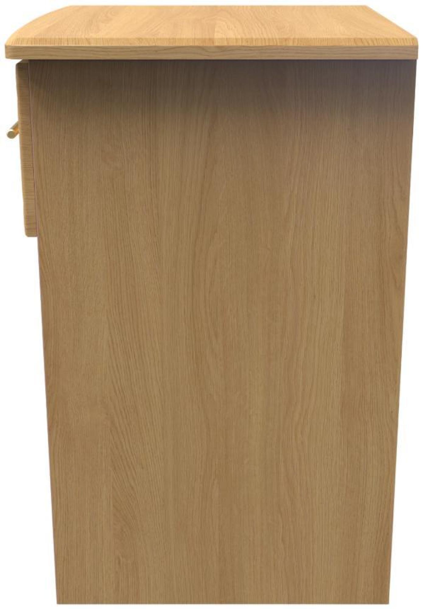 Product photograph of Faye Oak Effect 1 Drawer Bedside Table With Lock from Choice Furniture Superstore.